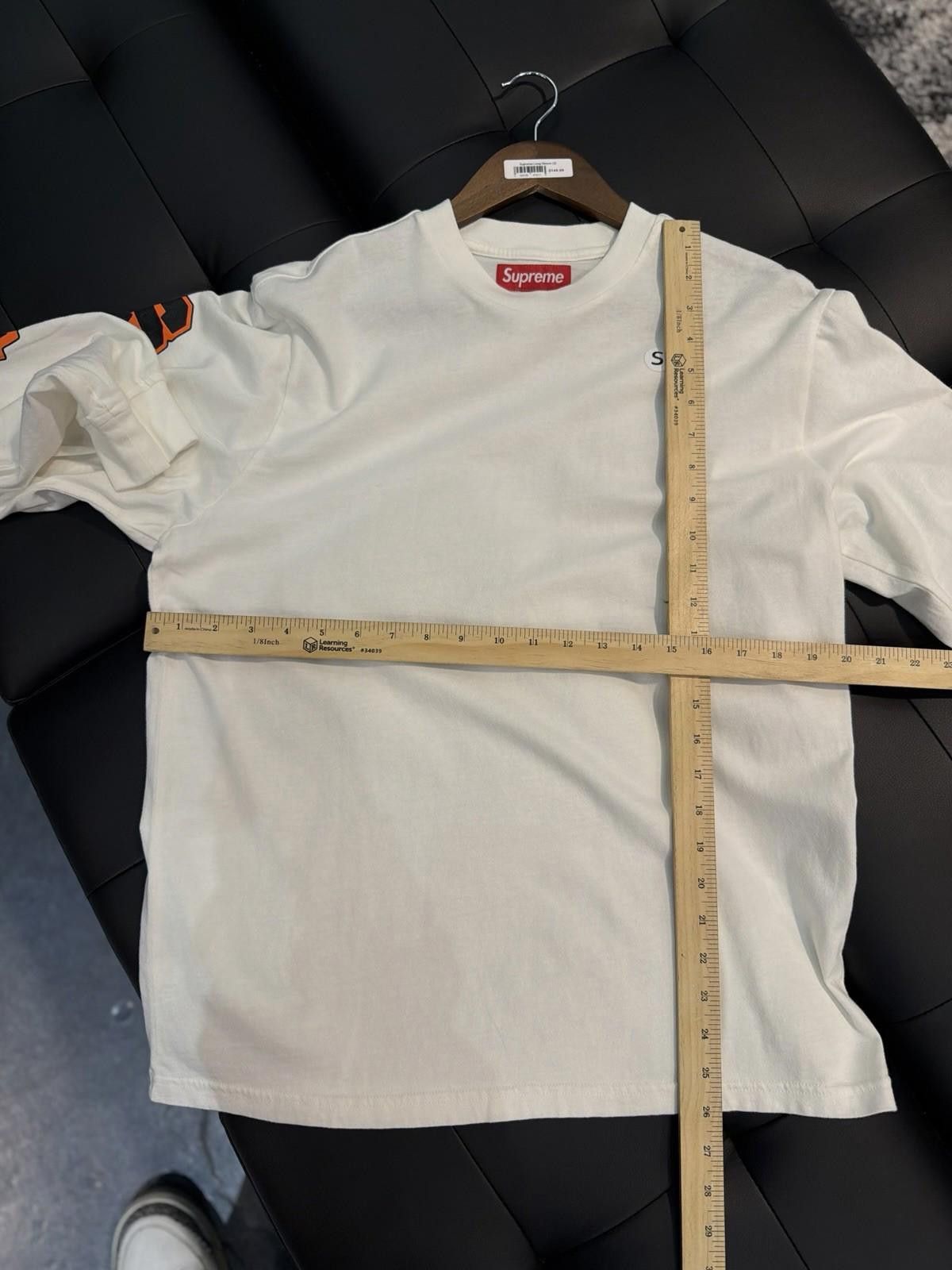 Supreme Supreme Cracked Long Sleeve Top Washed White Orange Size (S) Size US S / EU 44-46 / 1 - 11 Thumbnail