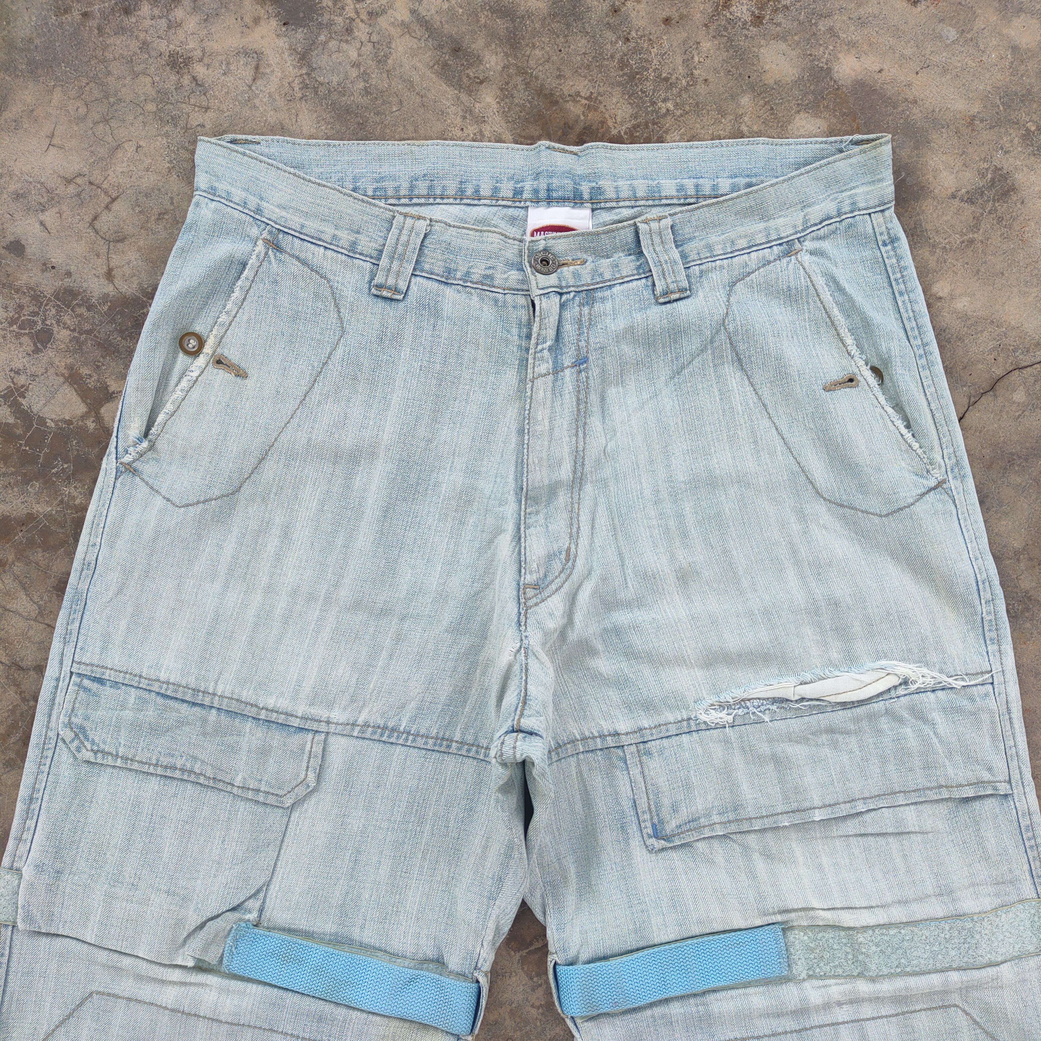 MasterPiece VINTAGE MASTERPIECE BAGGY FADED RIPPED JEANS DENIM PANTS Size US 35 - 3 Thumbnail