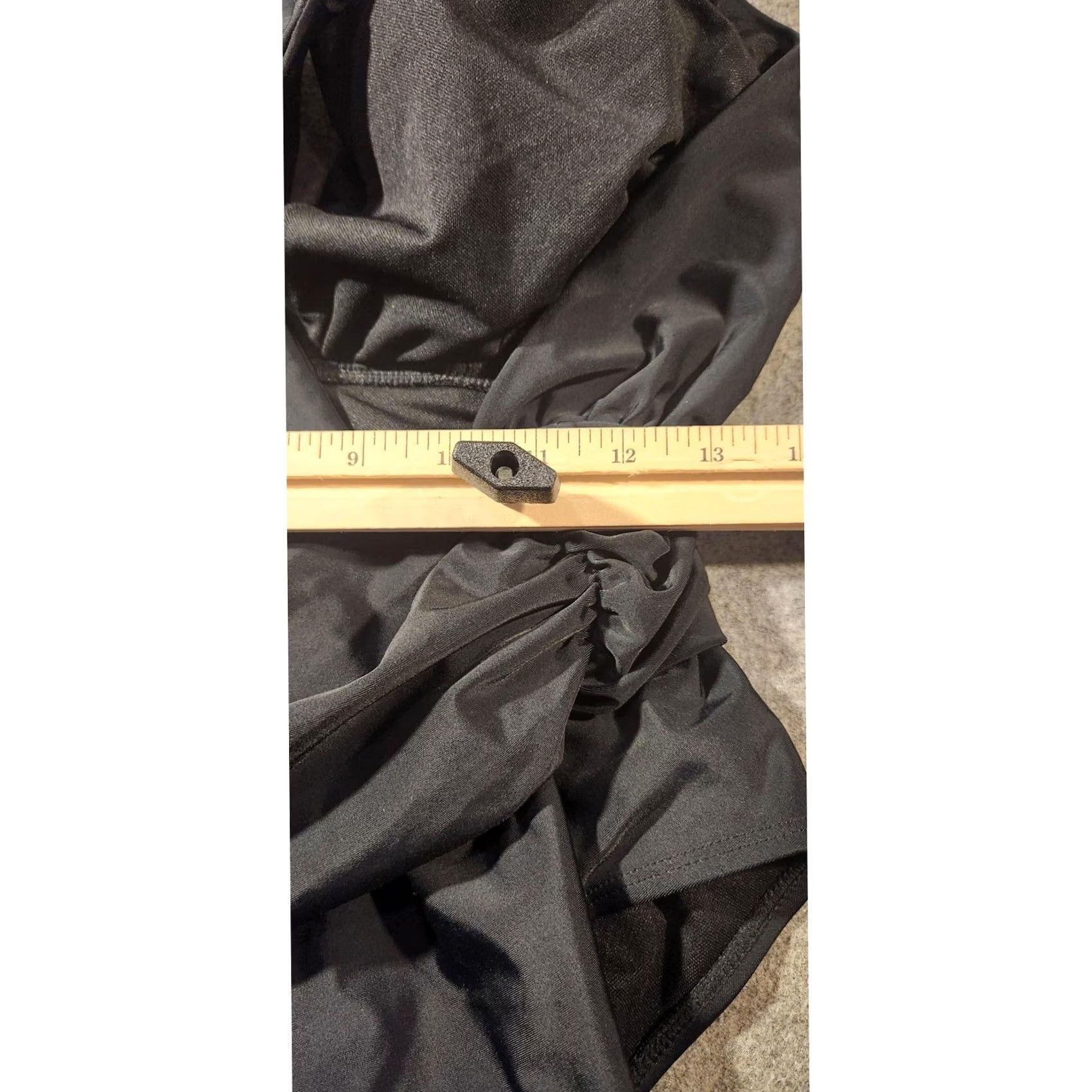 Vintage Womens Black One Piece Plunge Wrap Front Ruched Waist Halter Solid Swimwear L Size ONE SIZE - 3 Thumbnail