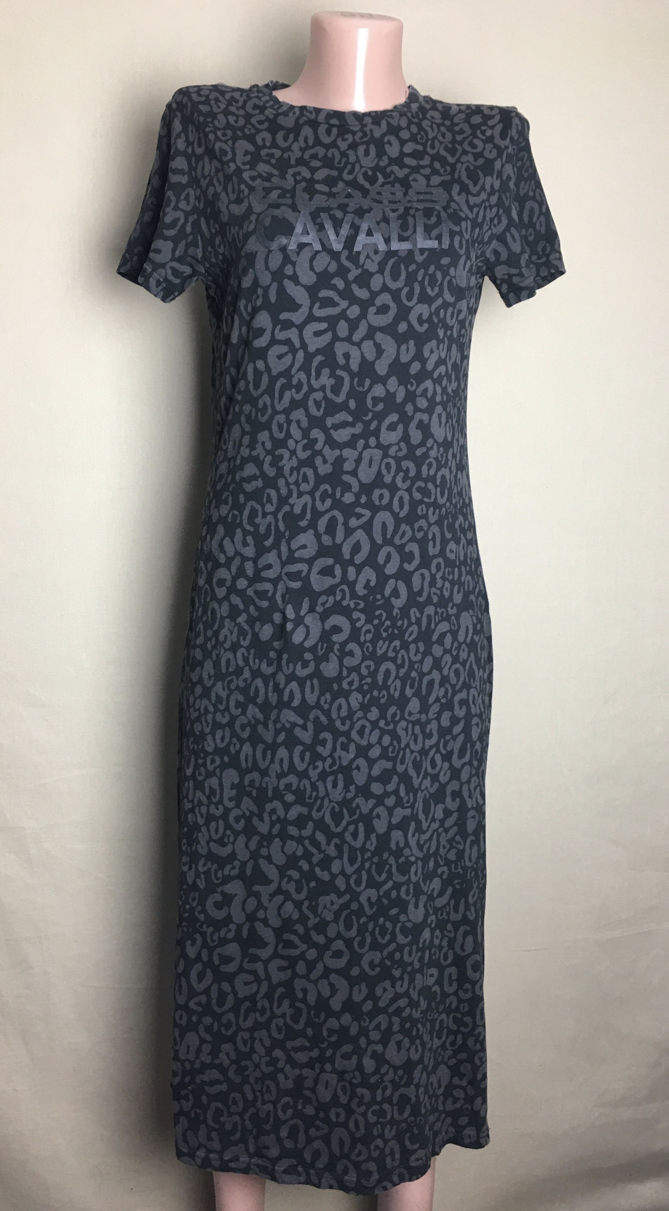 Roberto Cavalli Class by Roberto Cavalli Dress Gray Leopard Print Dress Sz L Size L / US 10 / IT 46 - 4 Thumbnail