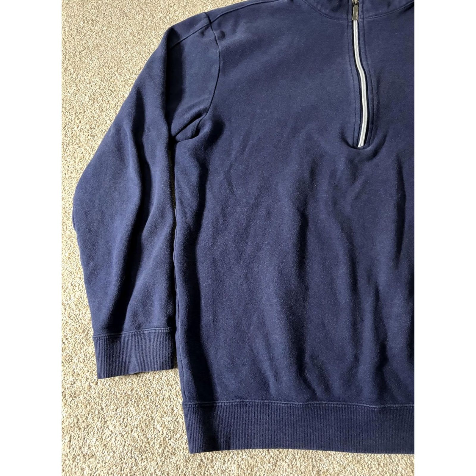 Vintage Straight Down Sweatshirt Mens M Blue 1/4 Zip Mock Neck Golf Pullover Fleece Size US M / EU 48-50 / 2 - 2 Thumbnail