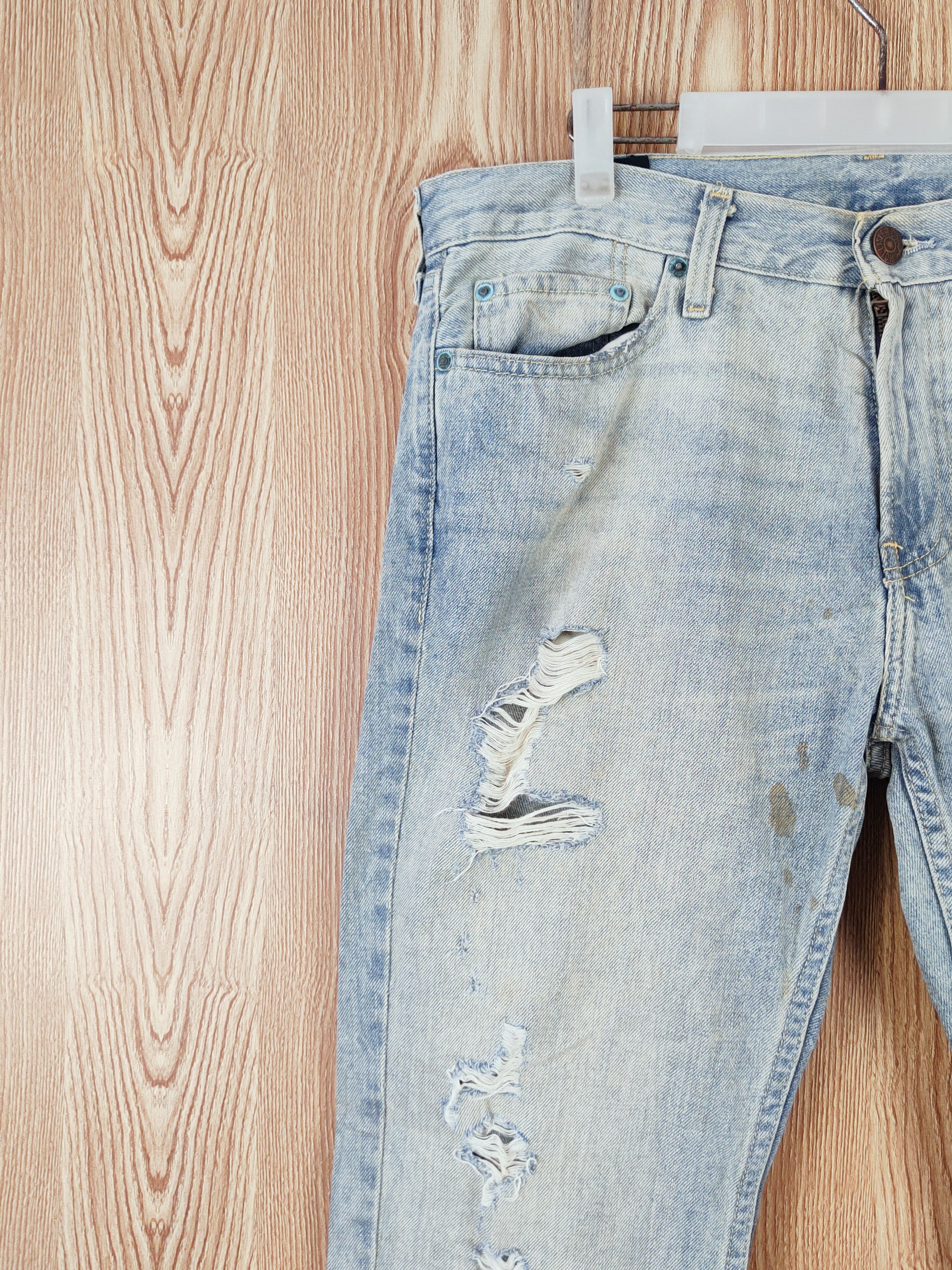 Hollister Hollister Blue Distressed Ripped Skinny Jeans #W632 Size US 34 / EU 50 - 3 Thumbnail