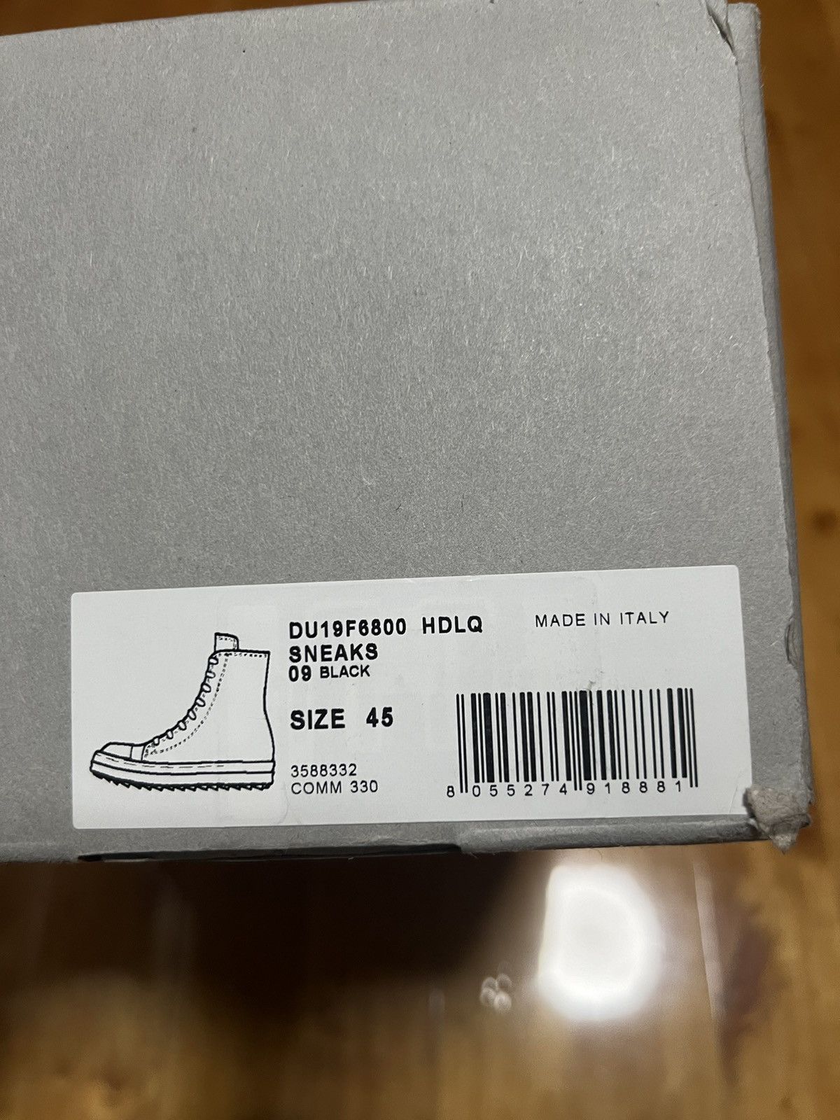 Rick Owens Drkshdw Rick owens ramones high top sneakers sz45 Size US 12 / EU 45 - 12 Thumbnail