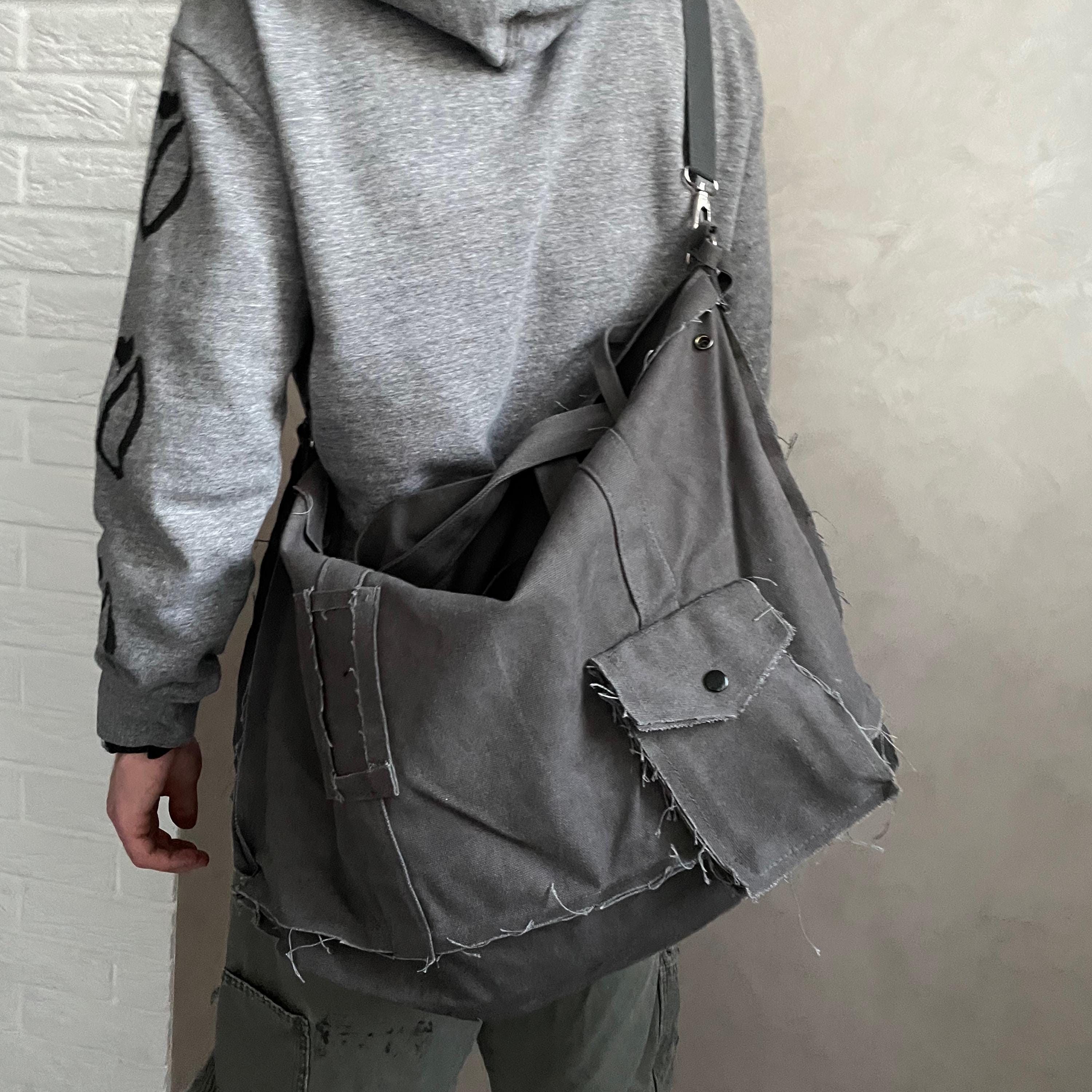 Other Large Canvas Messenger Bag grunge opium distressed y2k Size ONE SIZE - 3 Thumbnail