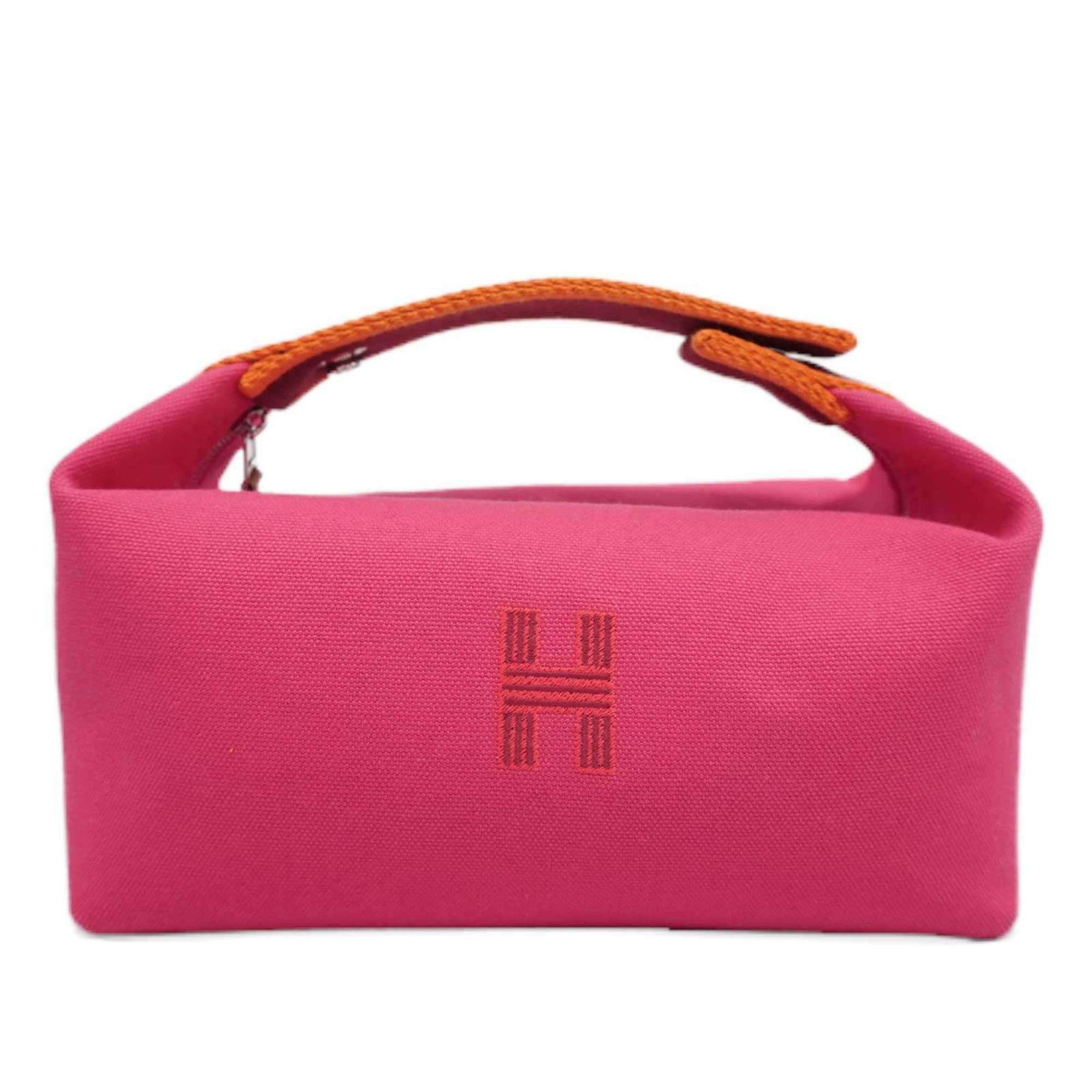 image of Hermes Brid A Black Pm Handbag Pouch Hibiscus Cotton Ladies Men's