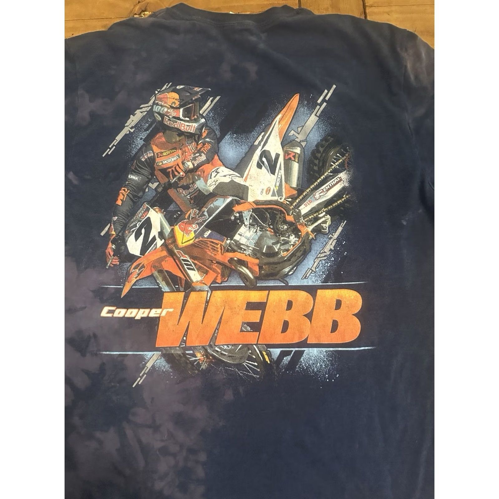 Vintage COOPER WEBB #2 T-shirt XL Motocross Distressed Blue Red Bull Supercross Blu Men Short Sleeve Crew Neck Graphic Print Sports Distro Red Bull Distressed Size US XL / EU 56 / 4 - 6 Thumbnail