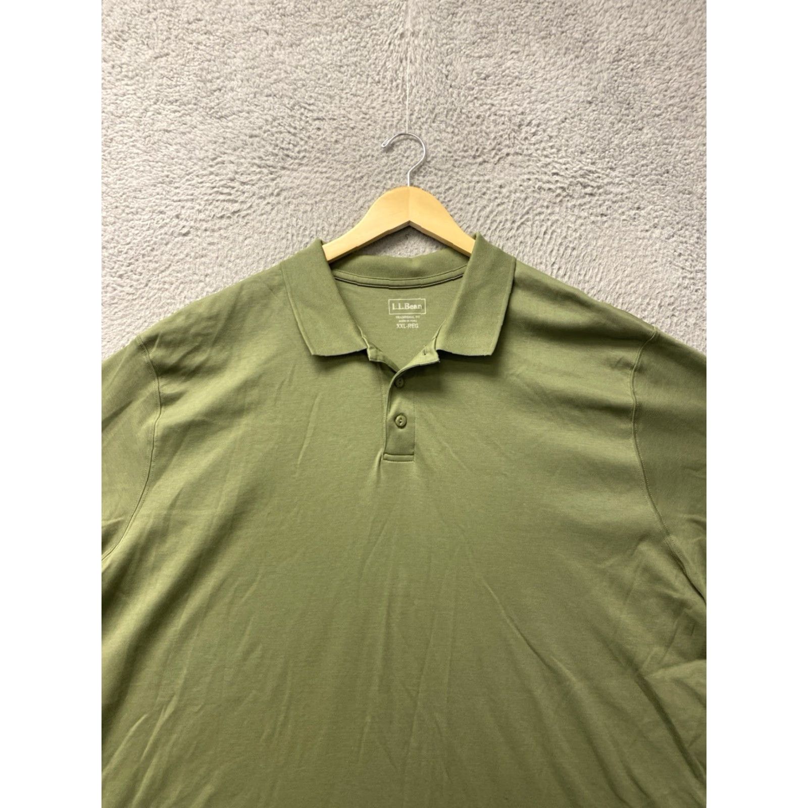 Vintage VINTAGE L.L. Bean Mens Large Olive Knit Polo Shirt Short Sleeve Casual Outdoor Preppy 2XL Size US XXL / EU 58 / 5 - 2 Thumbnail