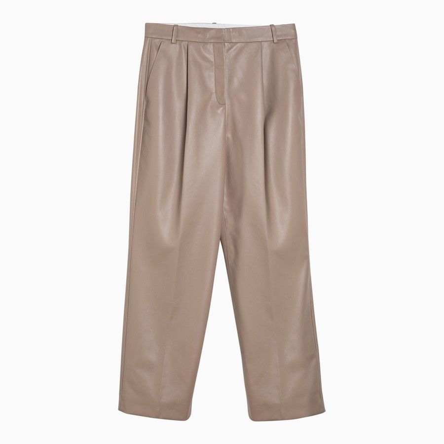 Calvin Klein o1d2blof0824 Leatherette Trousers in Dark Beige Size 27" / US 4 / IT 40 - 1 Thumbnail