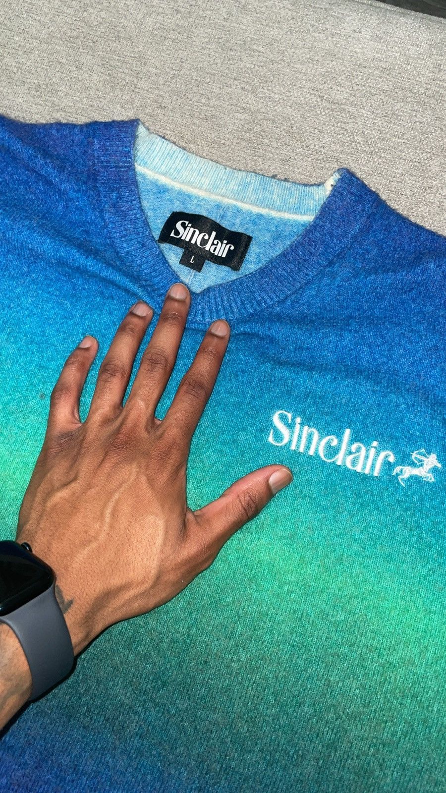 Sinclair Global Sinclair Tie-Dye Mohair Print Crew Neck Pullover Size US L / EU 52-54 / 3 - 3 Thumbnail