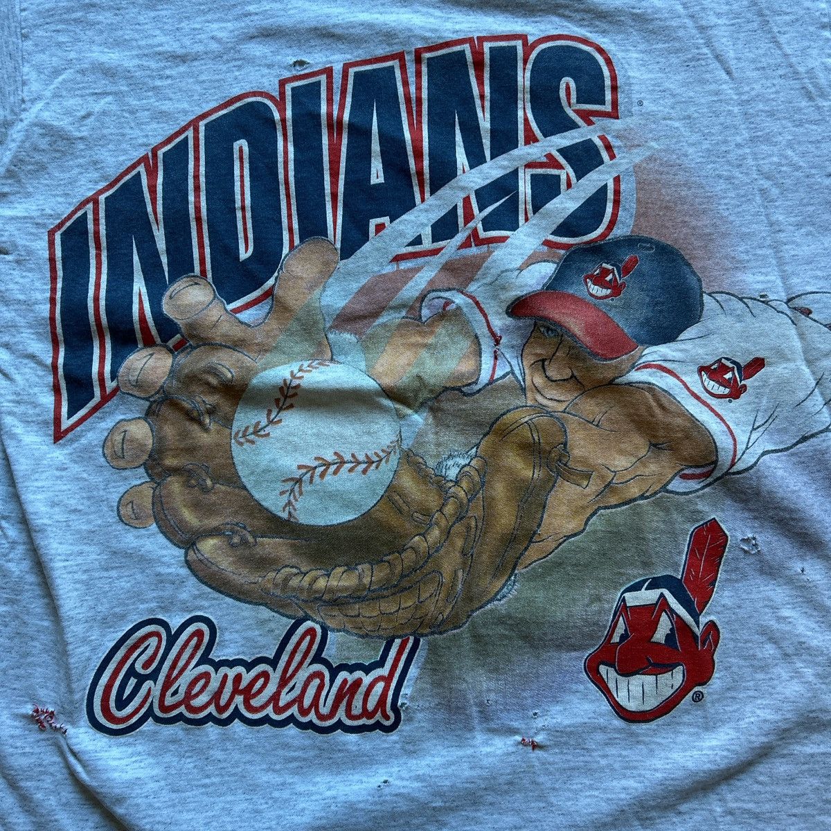 MLB × Salem Sportswear × Vintage Vintage 90s Cleveland Indians Wraparound Shirt Large Size US L / EU 52-54 / 3 - 5 Thumbnail