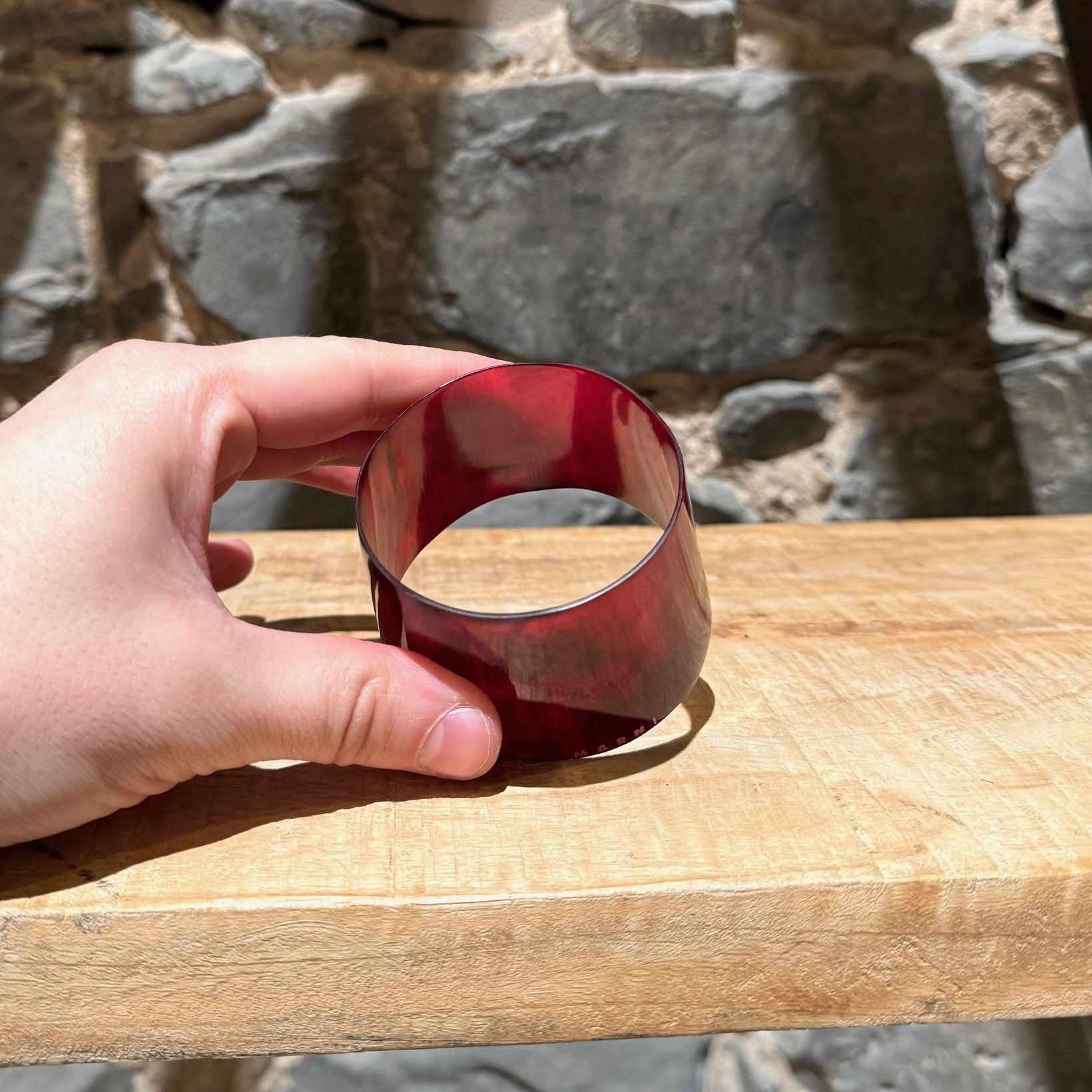 Marni Marni Red Pink Horn Wide Bracelet Size ONE SIZE - 6 Thumbnail