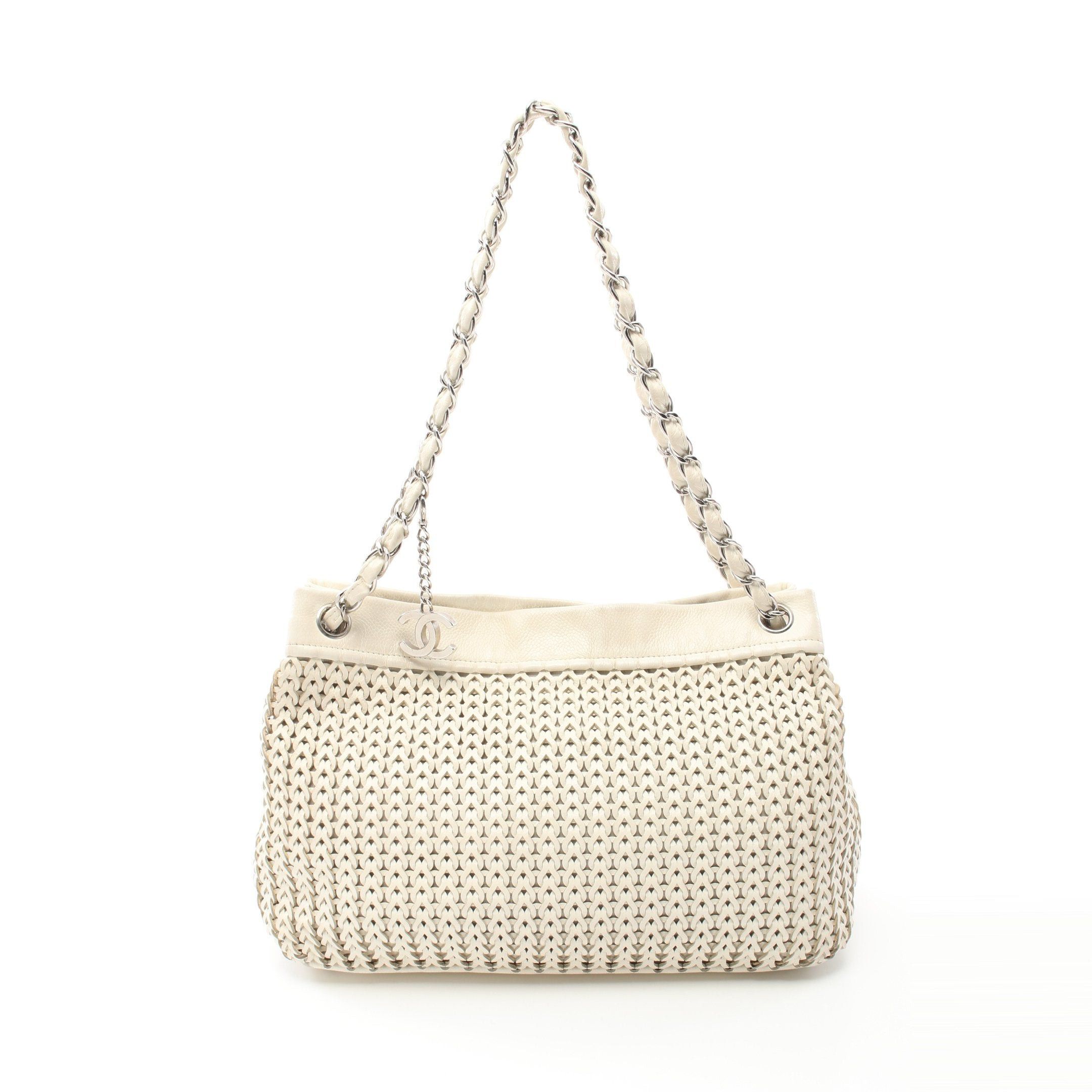Chanel Chanel Coco Mark Chain Shoulder Bag Caviar Skin Ivory Silver Hardware Mesh Size ONE SIZE - 1 Thumbnail