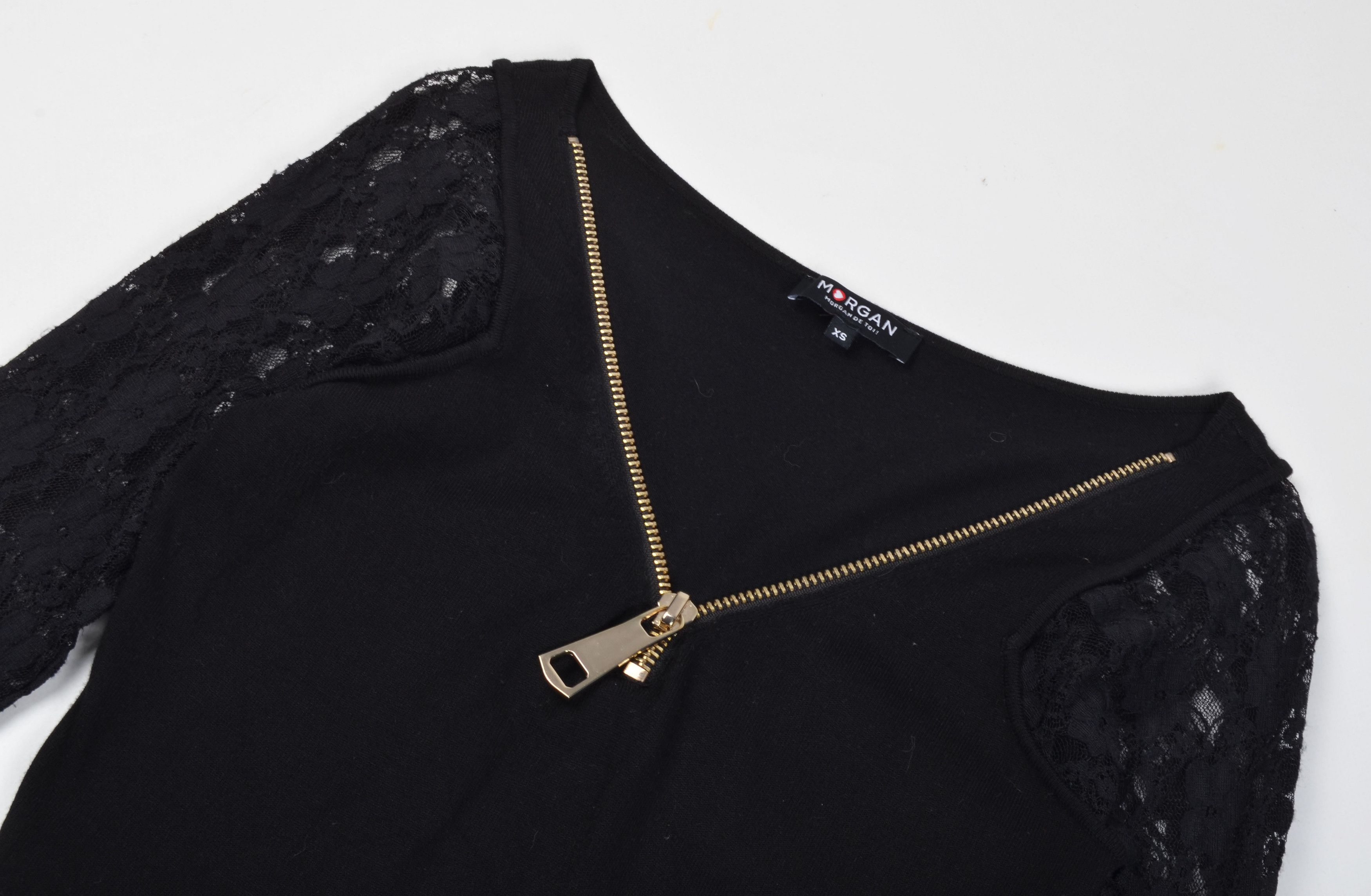 Morgan De Toi Morgan de Toi Y2K Glam Lace Sleeves Mini Black Dress Size XS / US 0-2 / IT 36-38 - 5 Thumbnail