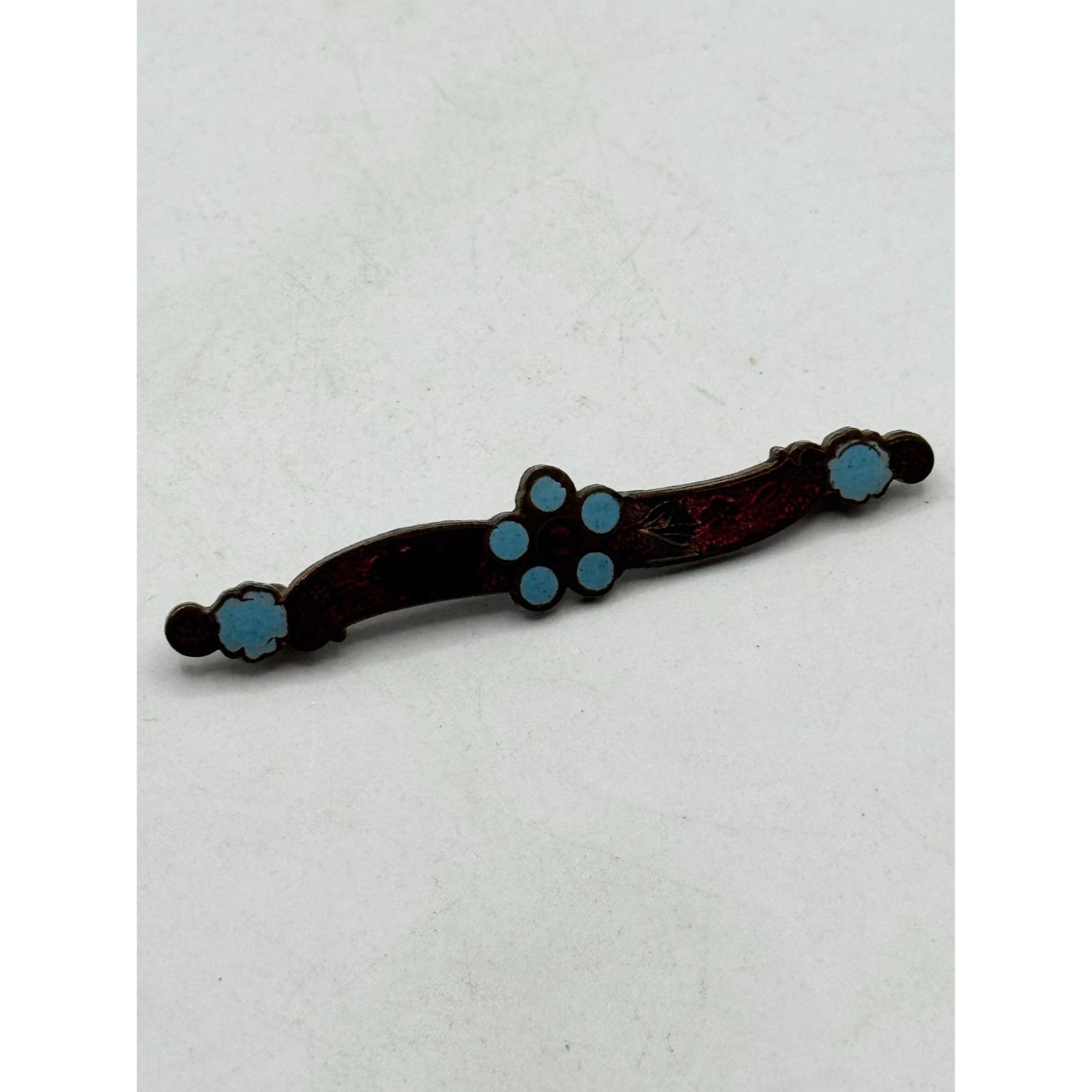 Vintage Vintage flower enamel bar pin brooch Size ONE SIZE - 3 Thumbnail
