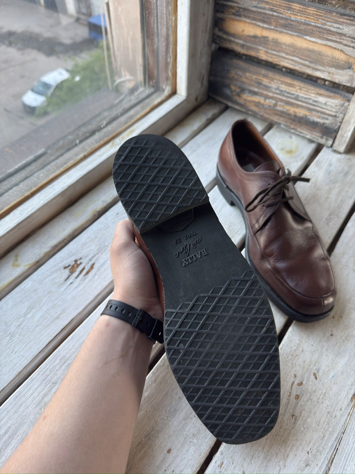 Bally × Designer Made in Italy Brown Leather Derby Shoes – Minimalist Formal Size US 10 / EU 43 - 6 Thumbnail