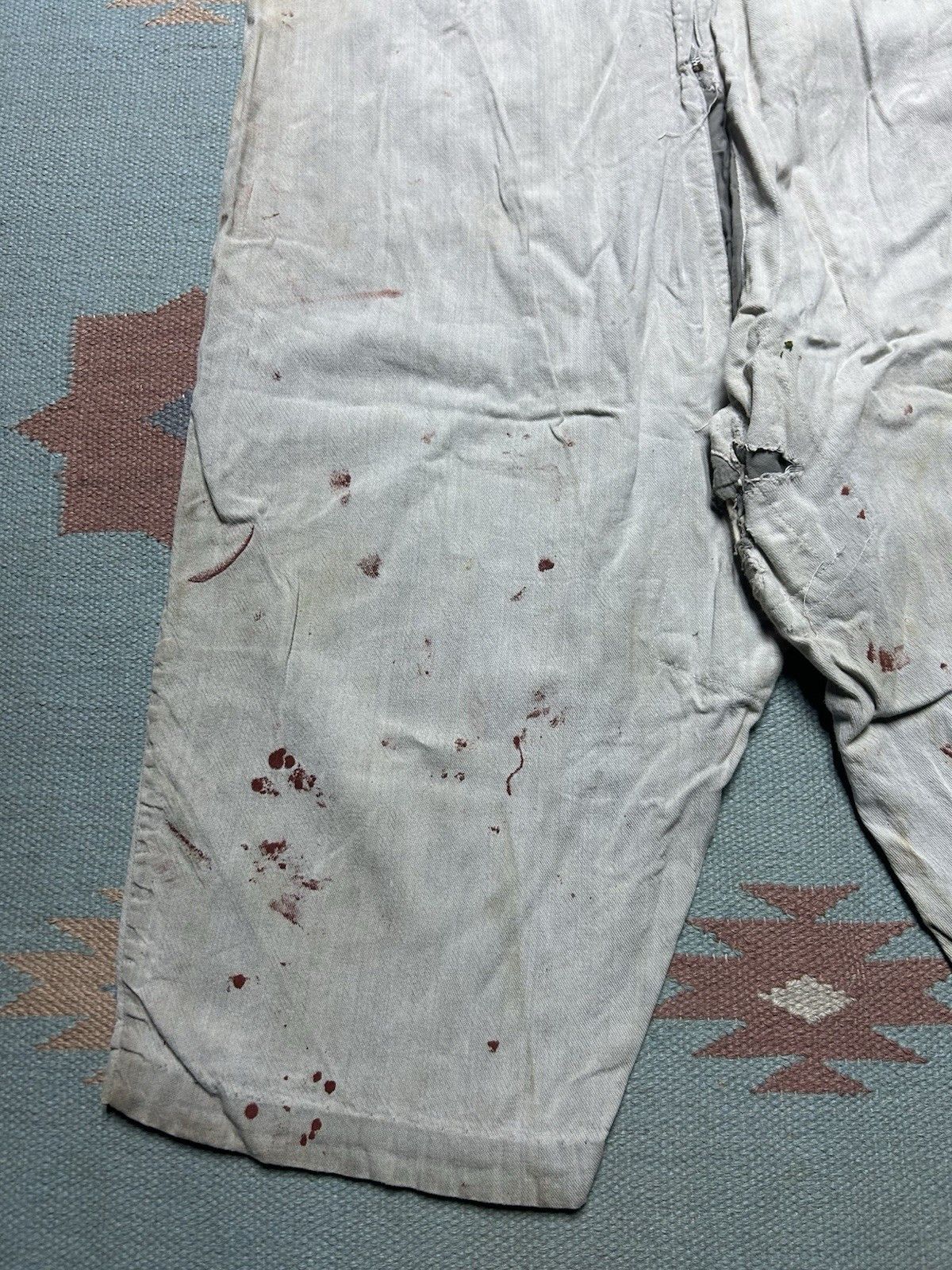Vintage Vtg 50 women work pants cotton farm repaired pedal pusher 36 Size 36" / US 14 / IT 50 - 9 Thumbnail