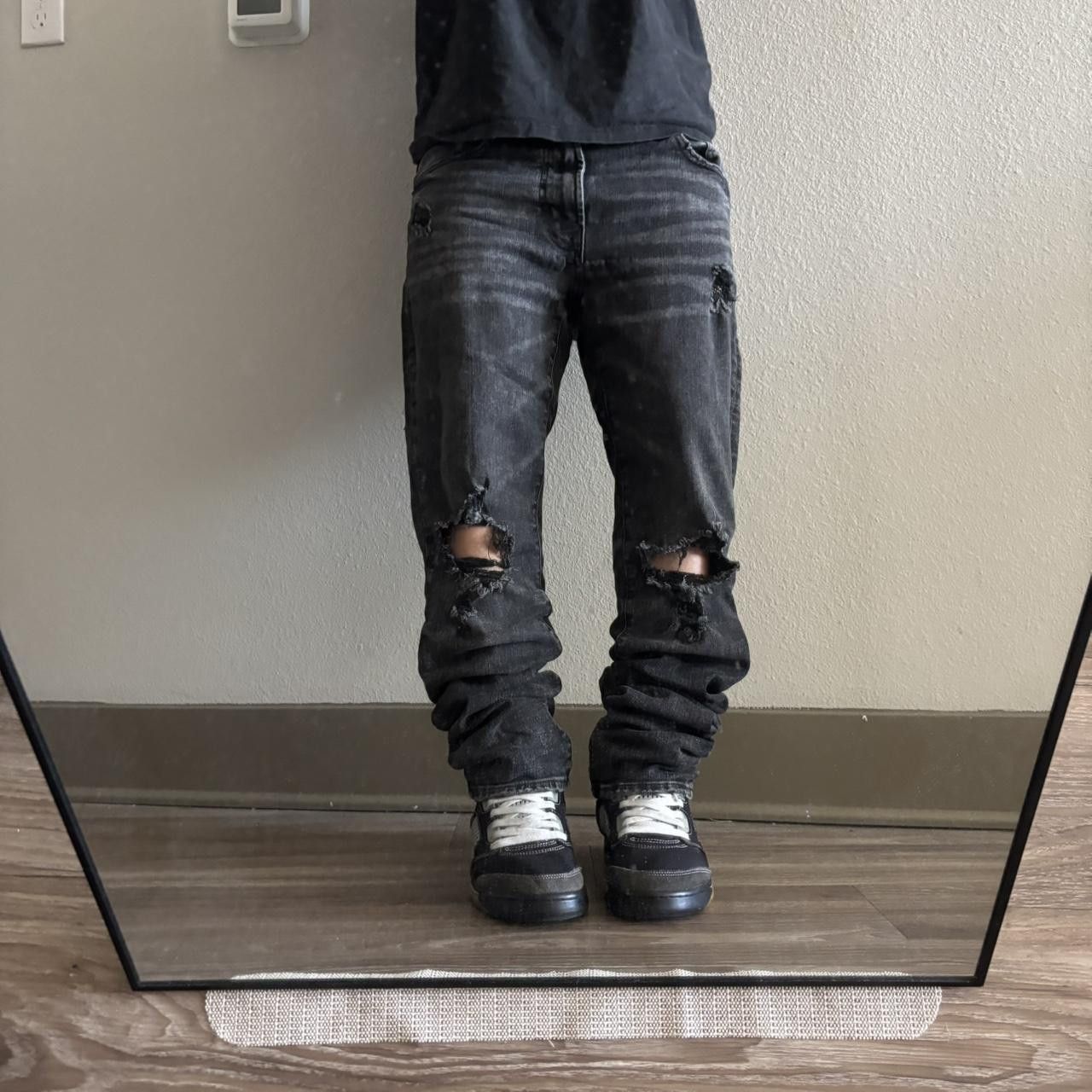 Japanese Brand Crazy Vintage Y2K/2000s Grunge Black Distressed Skinny Denim Jeans! 32x33 Size US 32 / EU 48 - 1 Thumbnail