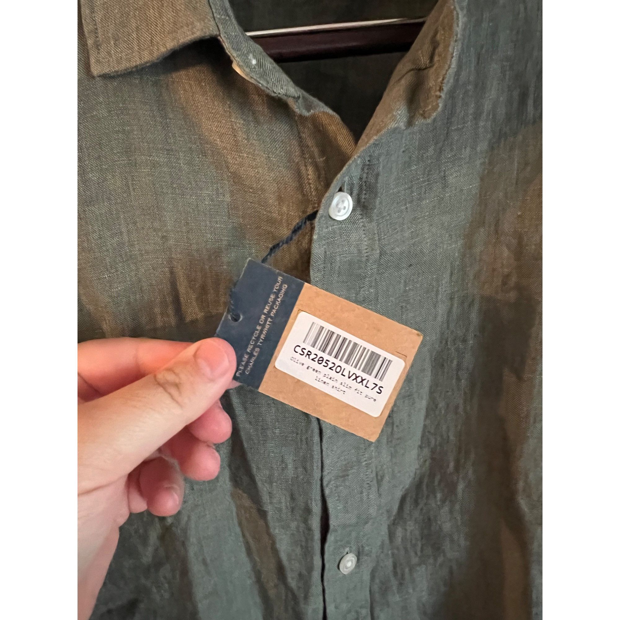 Charles Tyrwhitt Charles Tyrwhitt 100% Linen Long Sleeve Button Up Shirt NWT Size US XXL / EU 58 / 5 - 4 Thumbnail
