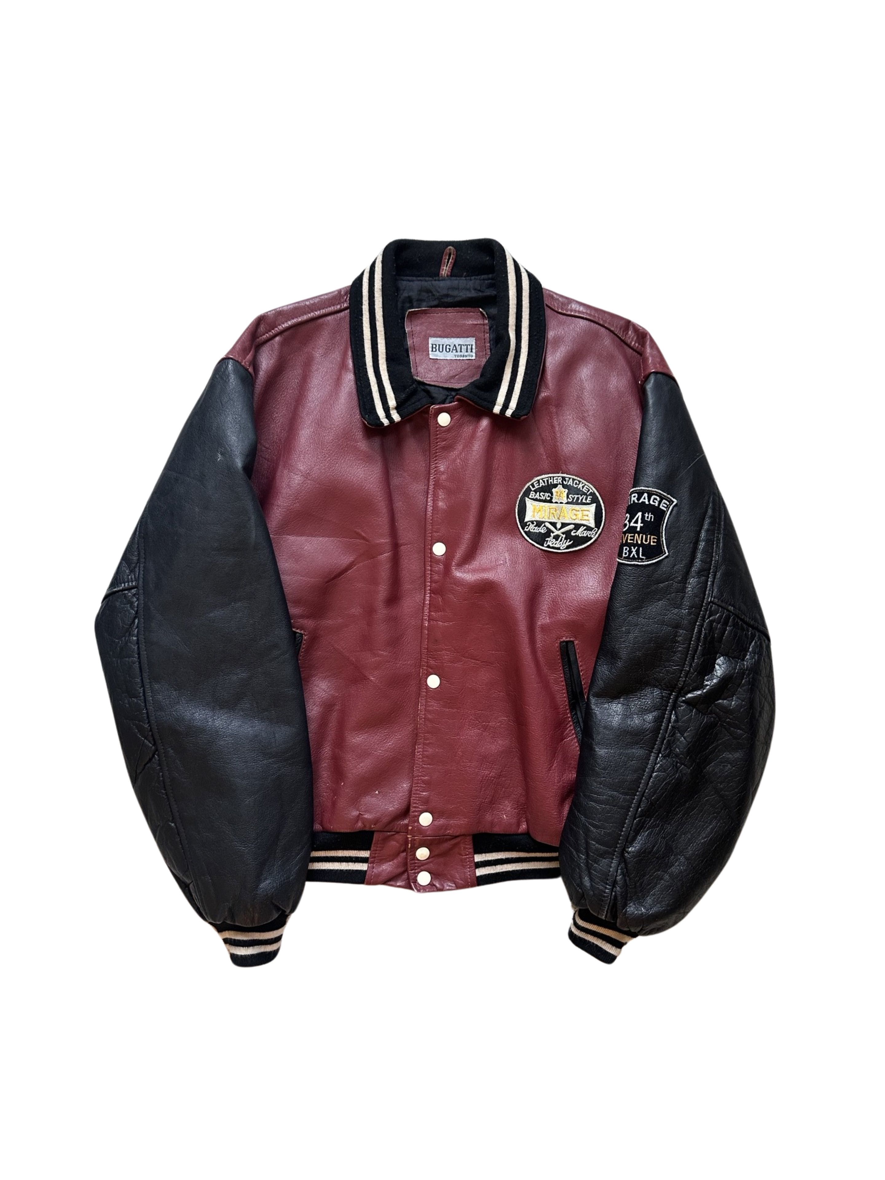image of Bugatti Genuine Leather Vintage Jacket in Red, Men's (Size XL)