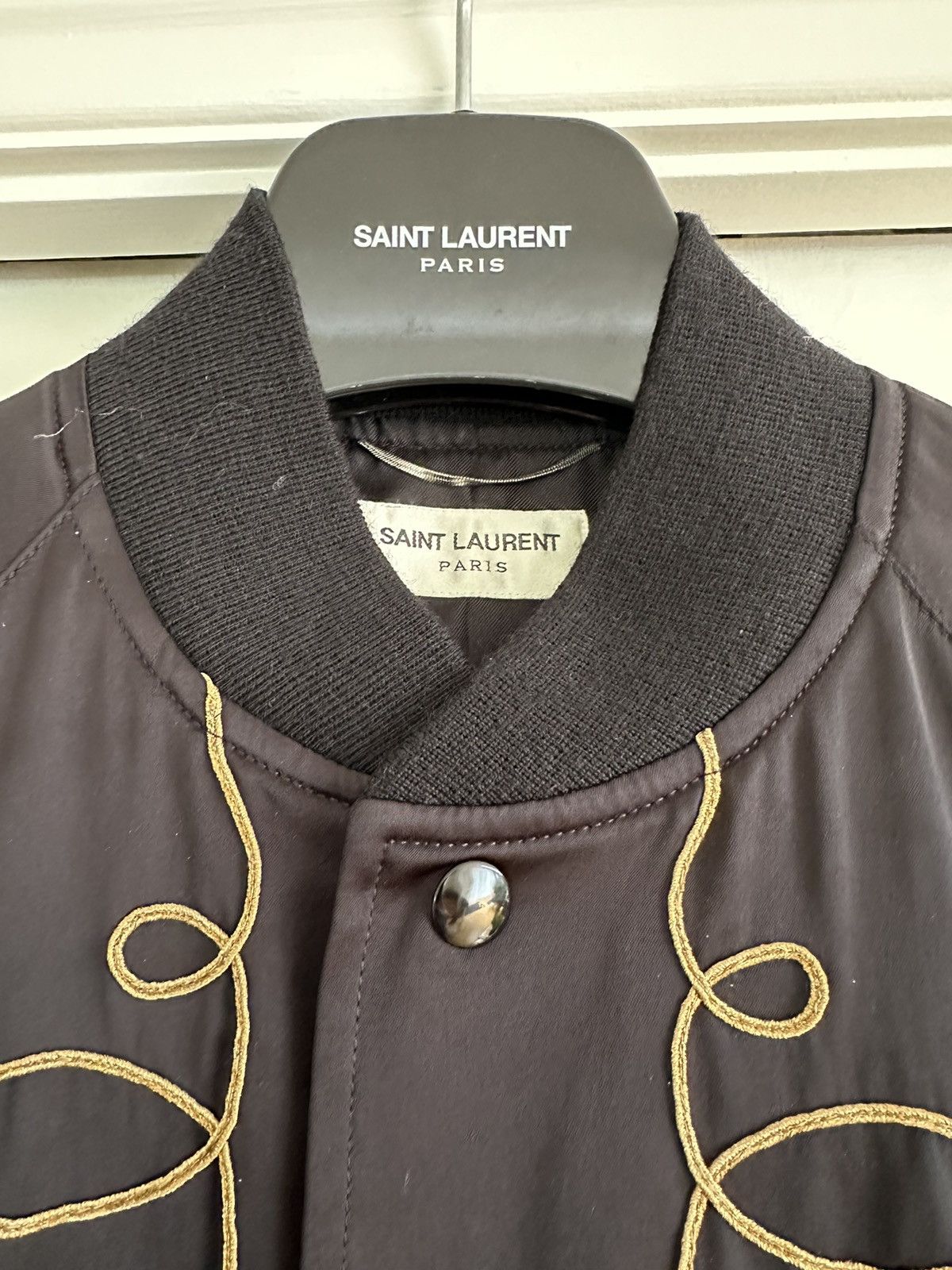 Saint Laurent Paris Officer SS15 Runway Satin Jacket Hedi Slimane Size US M / EU 48-50 / 2 - 3 Thumbnail