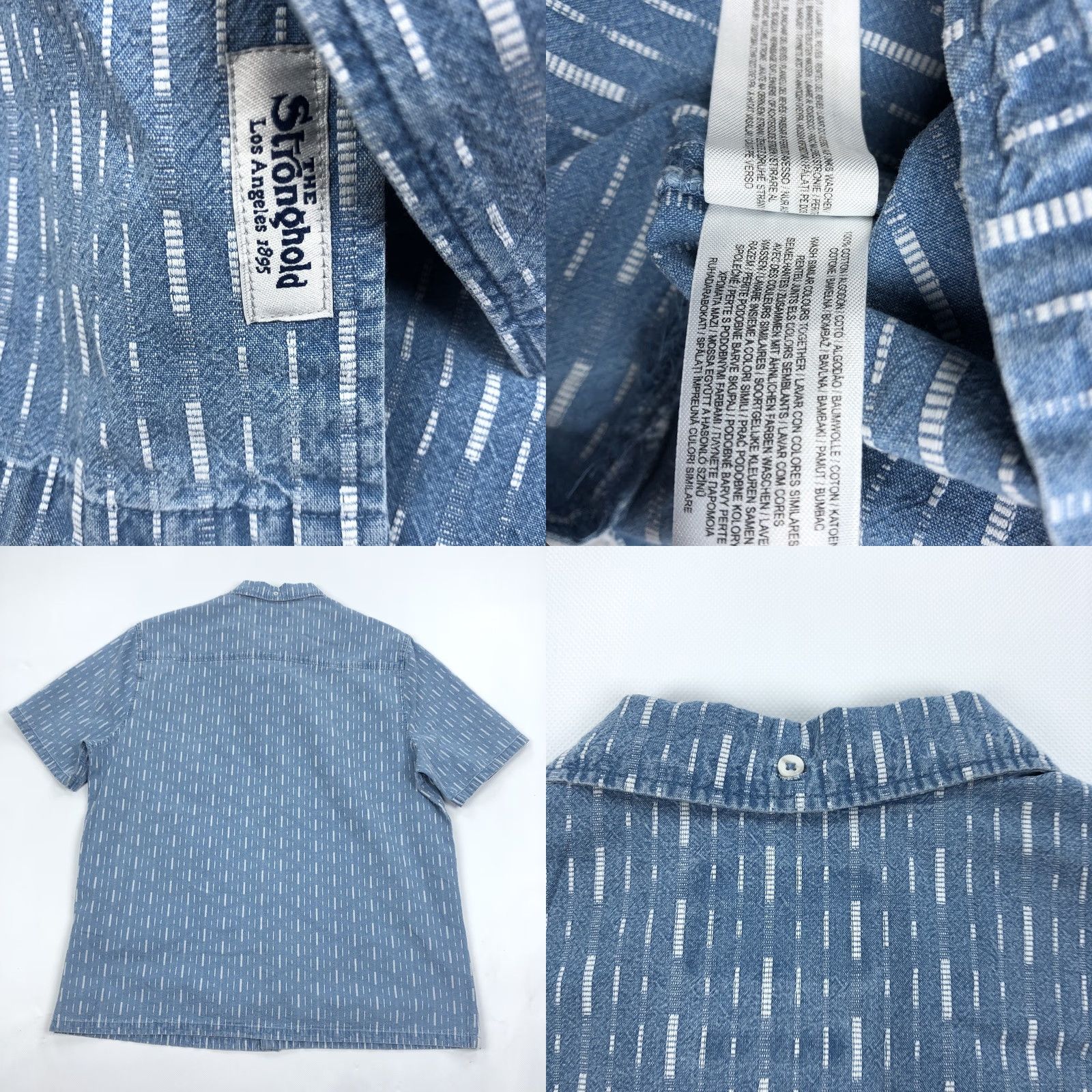 Vintage The Stronghold Button-Up Shirt Men Blue White Pattern Short Sleeve Collared Casual L Regular Chest 45 in Size US L / EU 52-54 / 3 - 8 Thumbnail