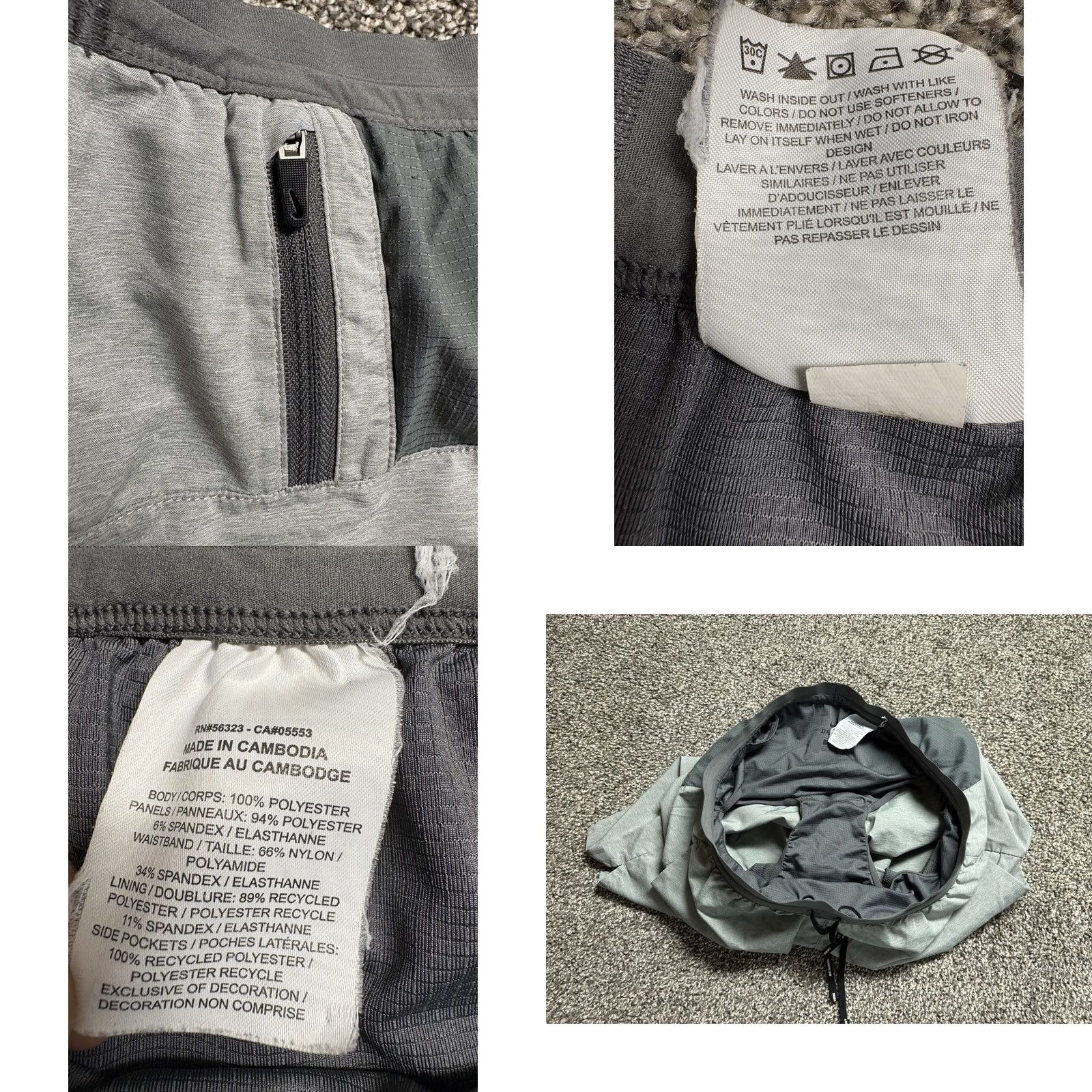 Nike Nike Flex Stride Shorts Mens Large Gray 6" 2-In-1 Running Lined CJ5459 Size US 33 - 8 Thumbnail