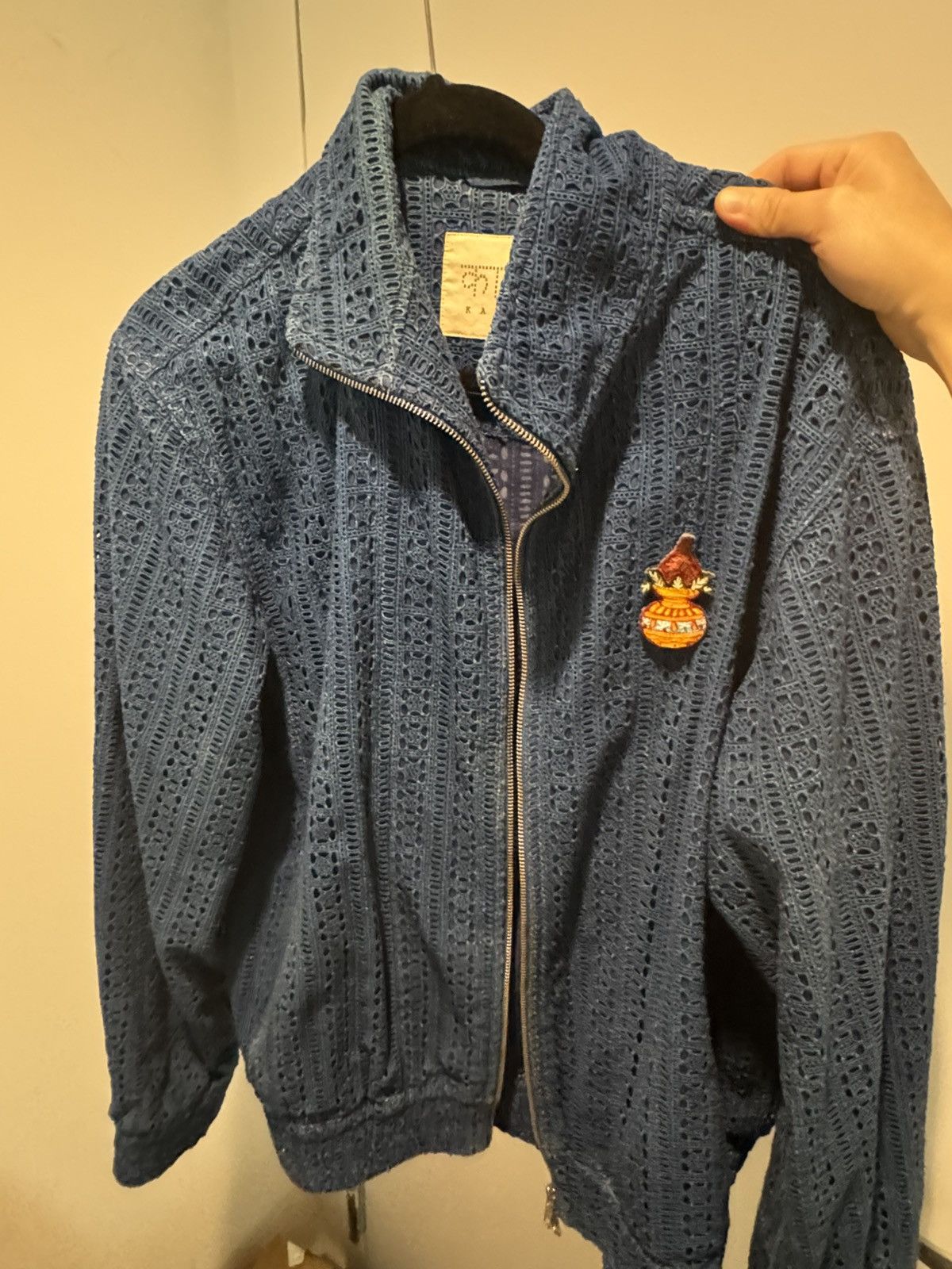 Kardo Kardo Schiffli Embroidered Cotton Bomber Jacket Size US L / EU 52-54 / 3 - 7 Thumbnail