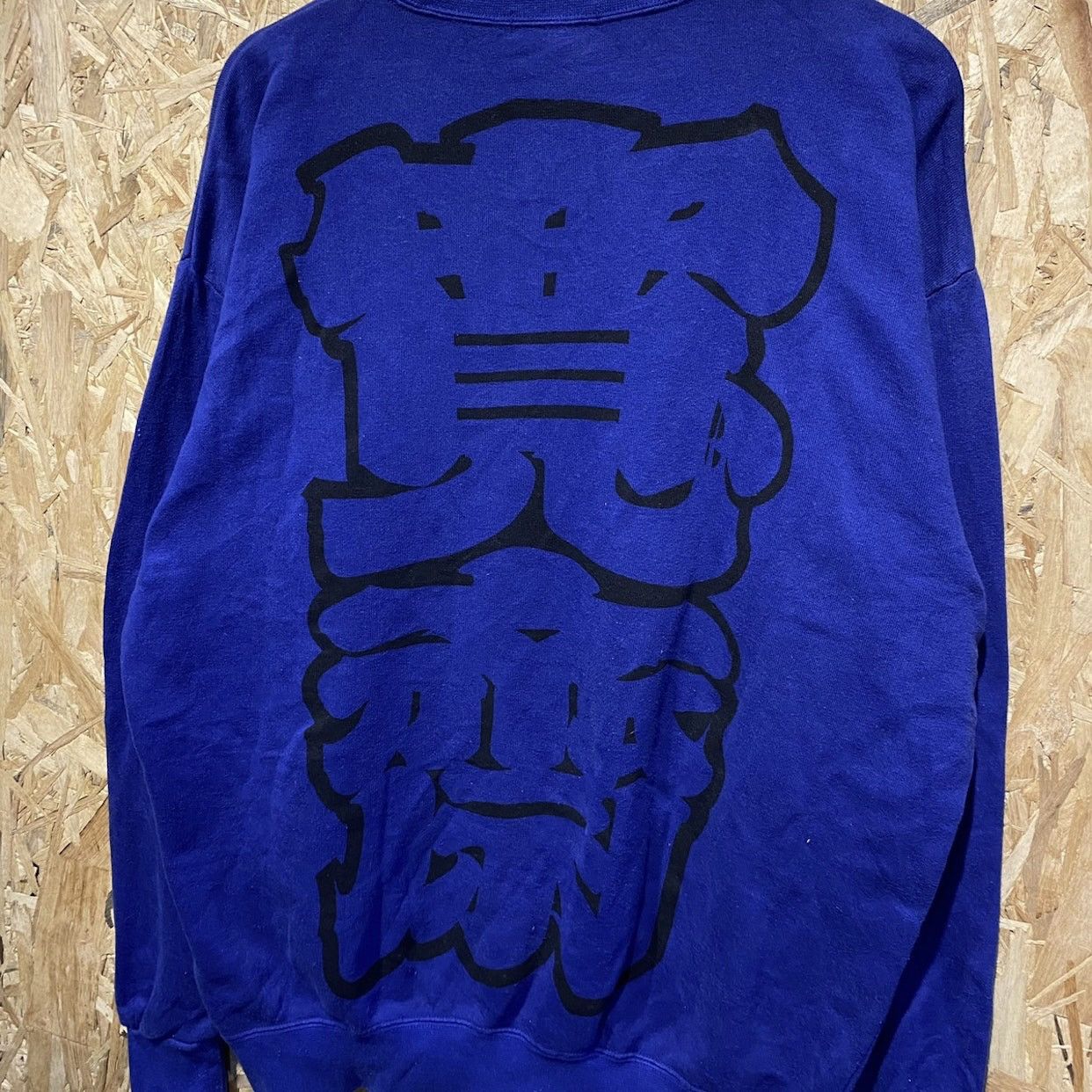 Kansai Yamamoto Vintage 90s Kansai O2 Big Print Blue Sweatshirt Size US L / EU 52-54 / 3 - 4 Thumbnail