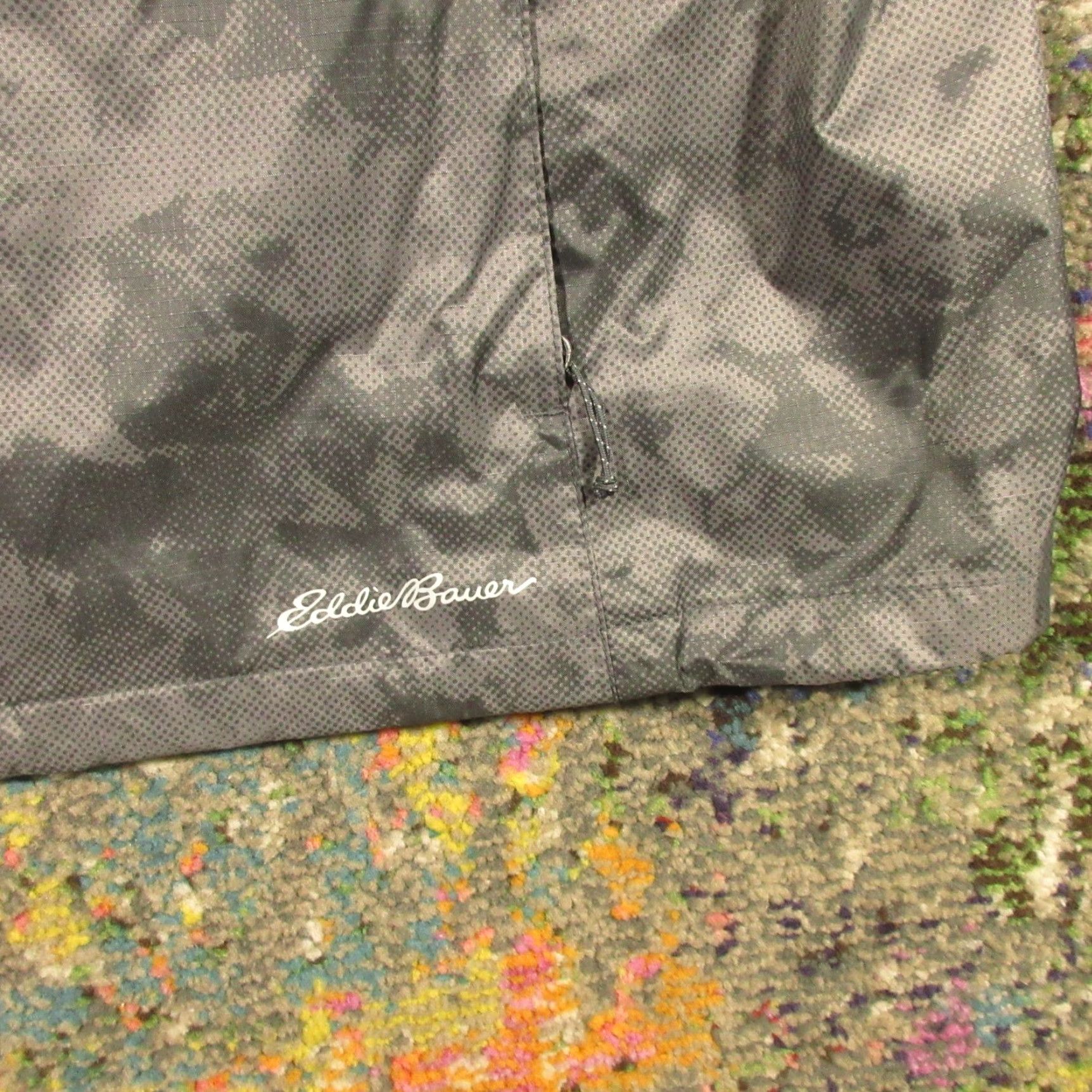 Eddie Bauer Eddie Bauer WeatherEdge Rain Jacket Womens XL Gray Camo Hooded Soft Shell Zip Mid-Length Front Pockets Breathable Lightweight Size XL / US 12-14 / IT 48-50 - 6 Thumbnail