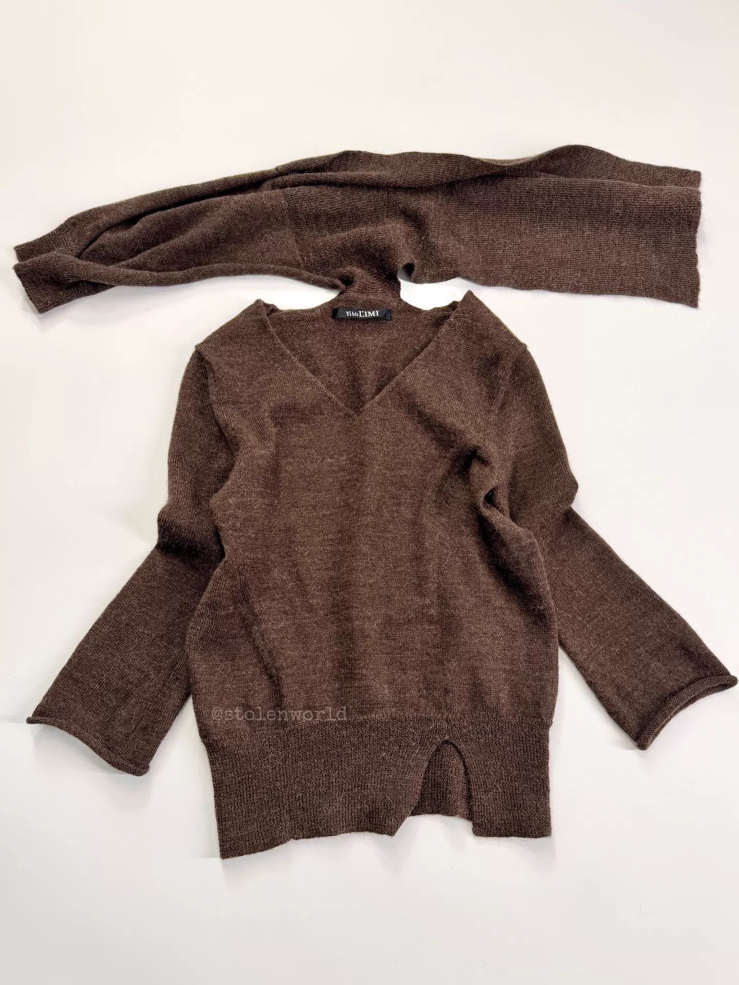 Limi Feu Limi feu Irregular Knit Top w/ Scarf Cuffed 7/8 Sleeves Size S / US 4 / IT 40 - 6 Thumbnail