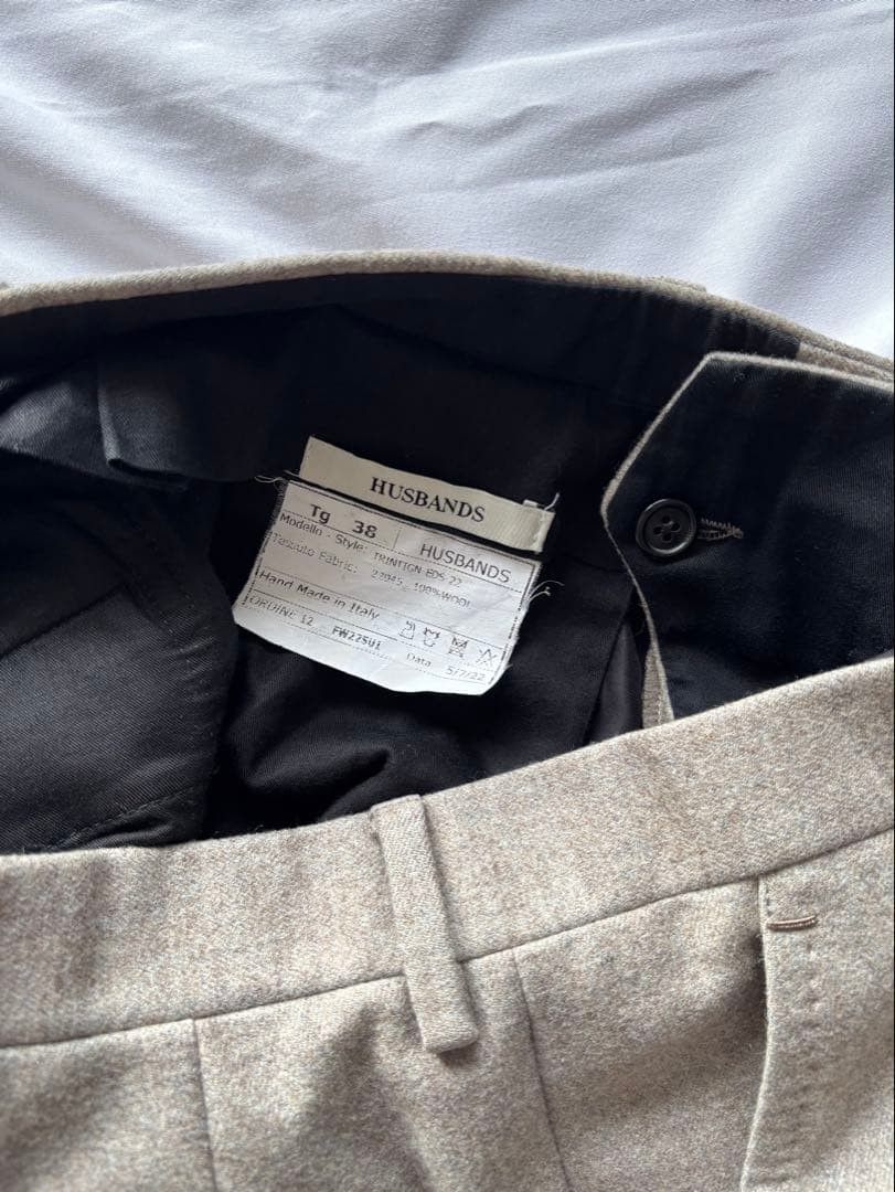 HUSBANDS Beige Straight Leg Trousers Size US 30 / EU 46 - 3 Thumbnail