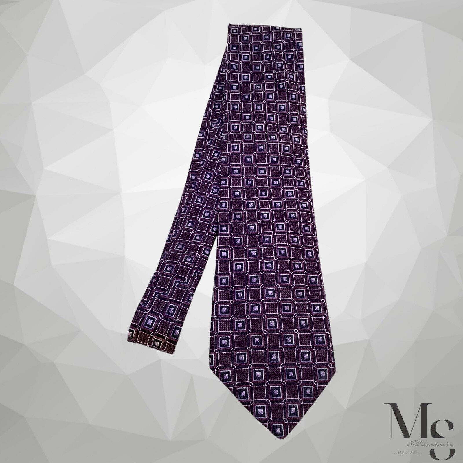 Other JOHN W. NORDSTROM Purple Geometric Silk Tie Made In USA : Size ONE SIZE - 6 Thumbnail