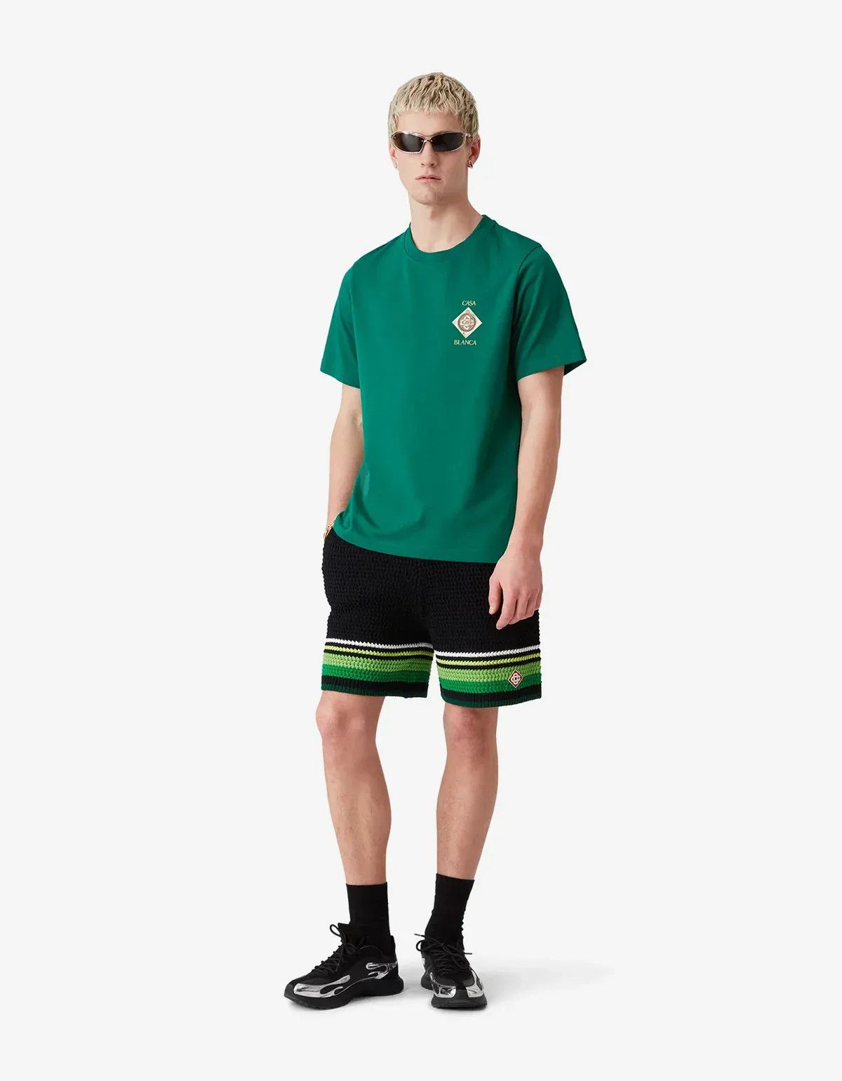 Casablanca Green Plafond Orne De Musique Short SleeveT‑Shirt