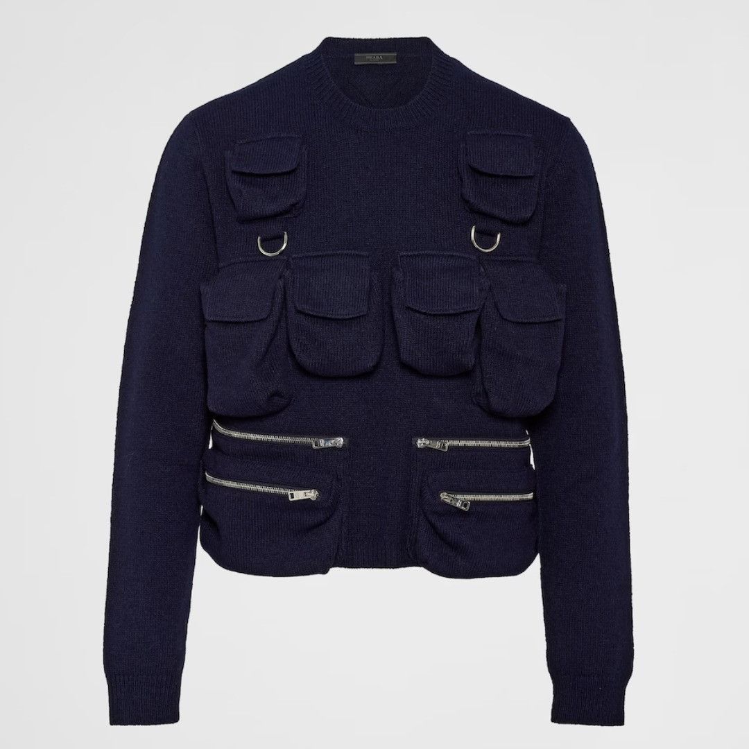 Prada o1bcso1str1025 Shetland Sweater in Blue Size US L / EU 52-54 / 3 - 1 Thumbnail