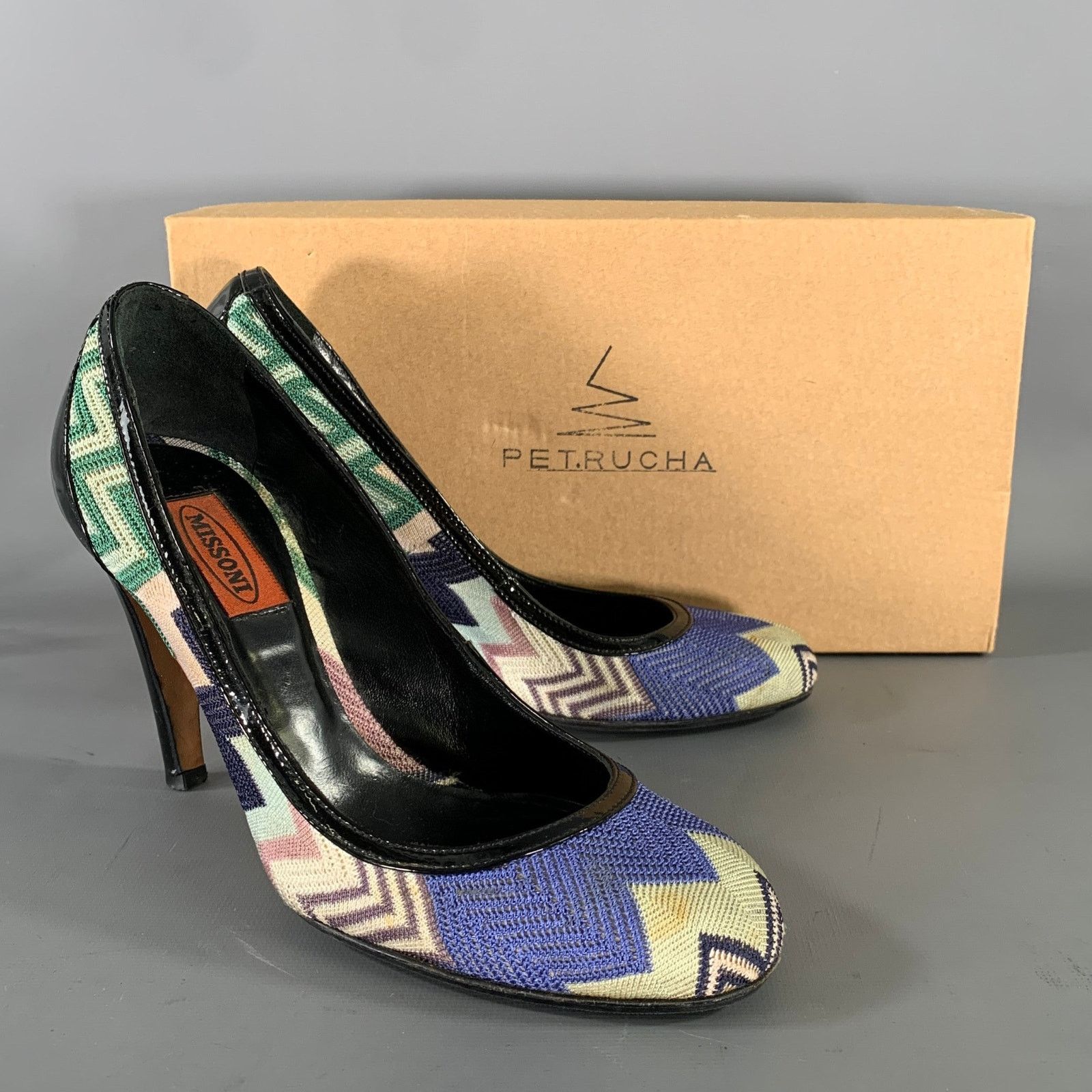 Missoni MISSONI Size 7.5 Purple Green Chevron Pumps Size US 7.5 / IT 37.5 - 9 Thumbnail