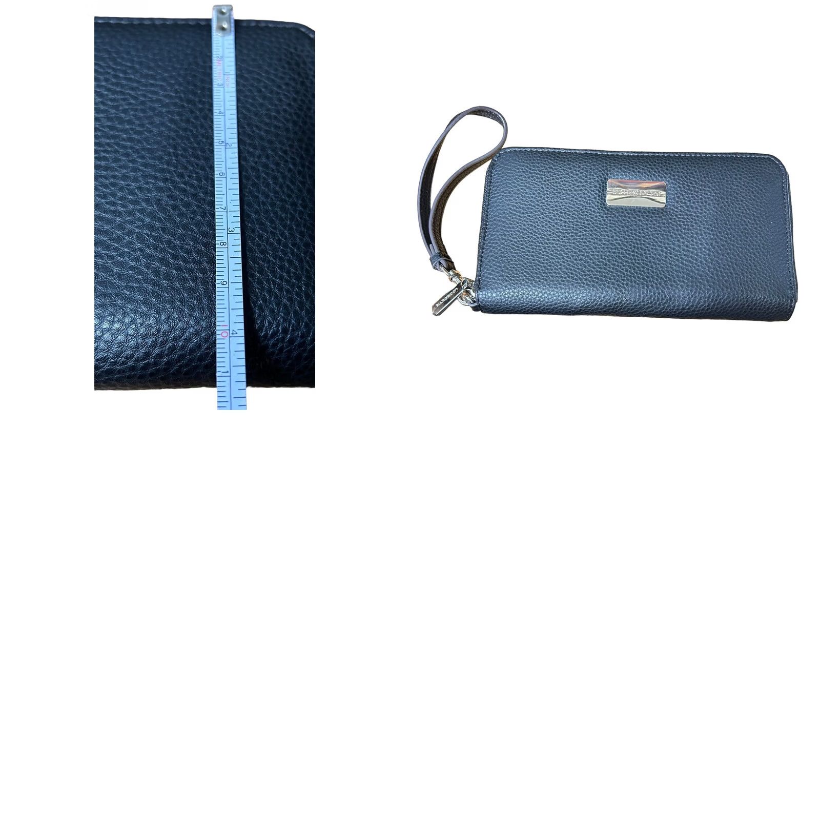 Liz Claiborne Liz Claiborne Wallet Wristlet Pebble Leather Black Full Zip Credit Card ZIP-Around Women's One Size Black Pebble Leather Wristlet Wallet Size ONE SIZE - 10 Thumbnail