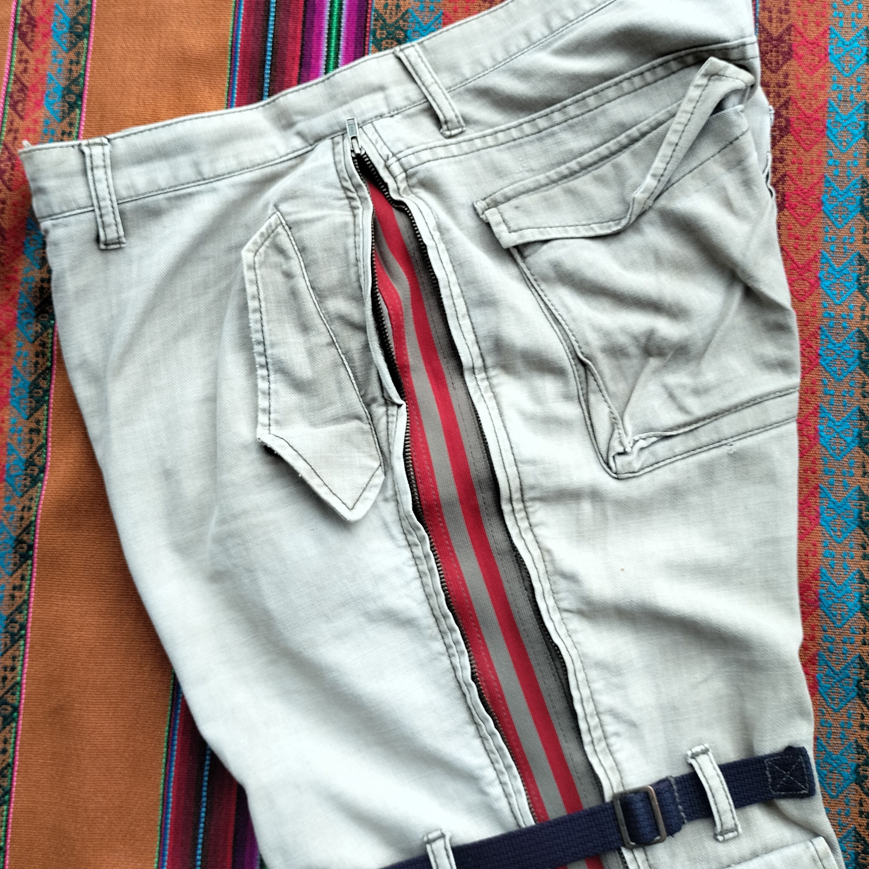 PPFM PPFM bondage zipper side distressed 3d 'cargo pants Size US 33 - 14 Thumbnail