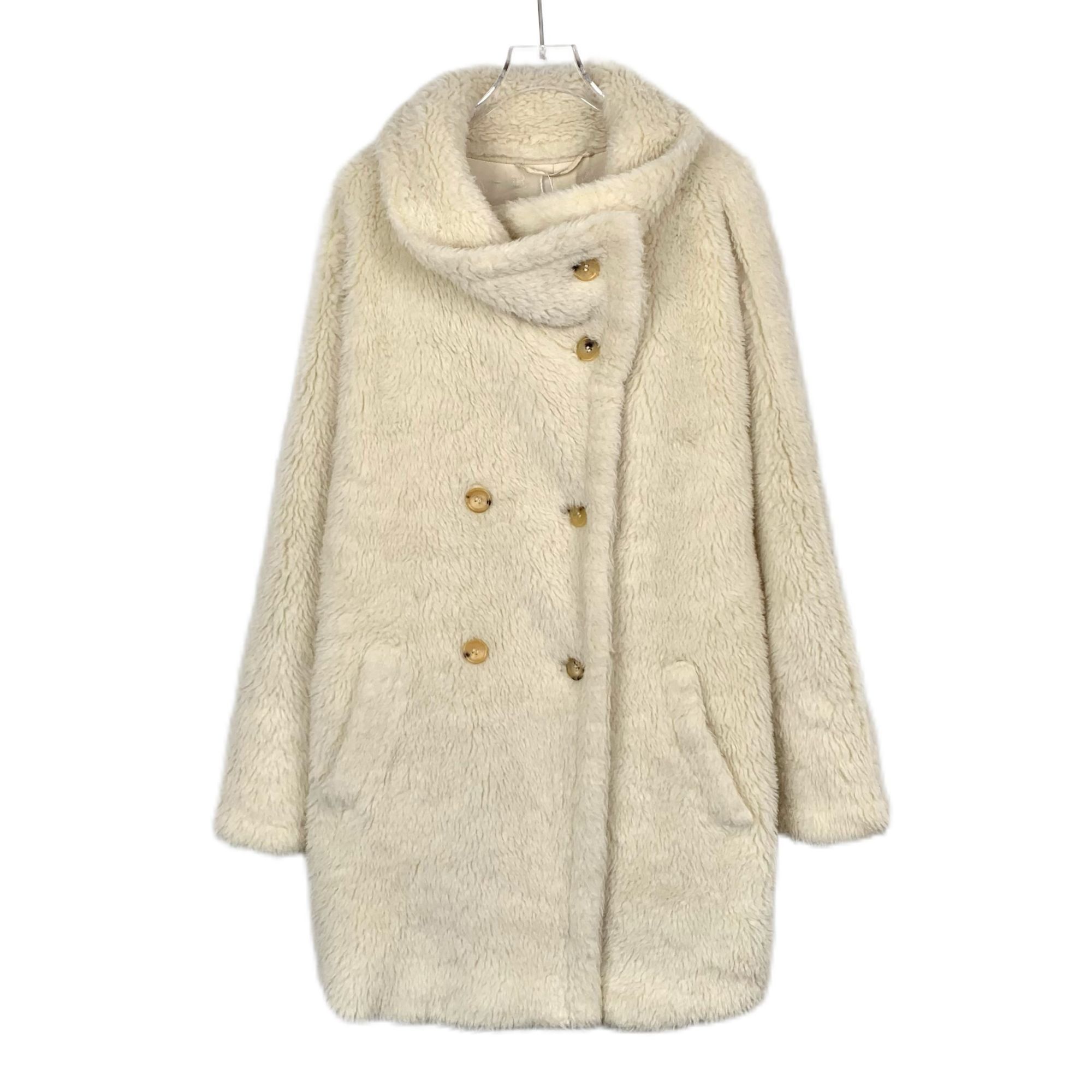 Max Mara Max Mara Womens Cream Double-Breasted Alpaca & Wool Blend Co Size XS / US 0-2 / IT 36-38 - 1 Thumbnail