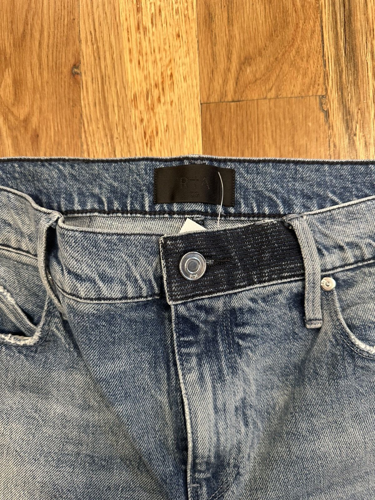 Rta RTA Small White Spell Distressed Blue Denim Jeans Size 29 Size US 29 - 3 Thumbnail