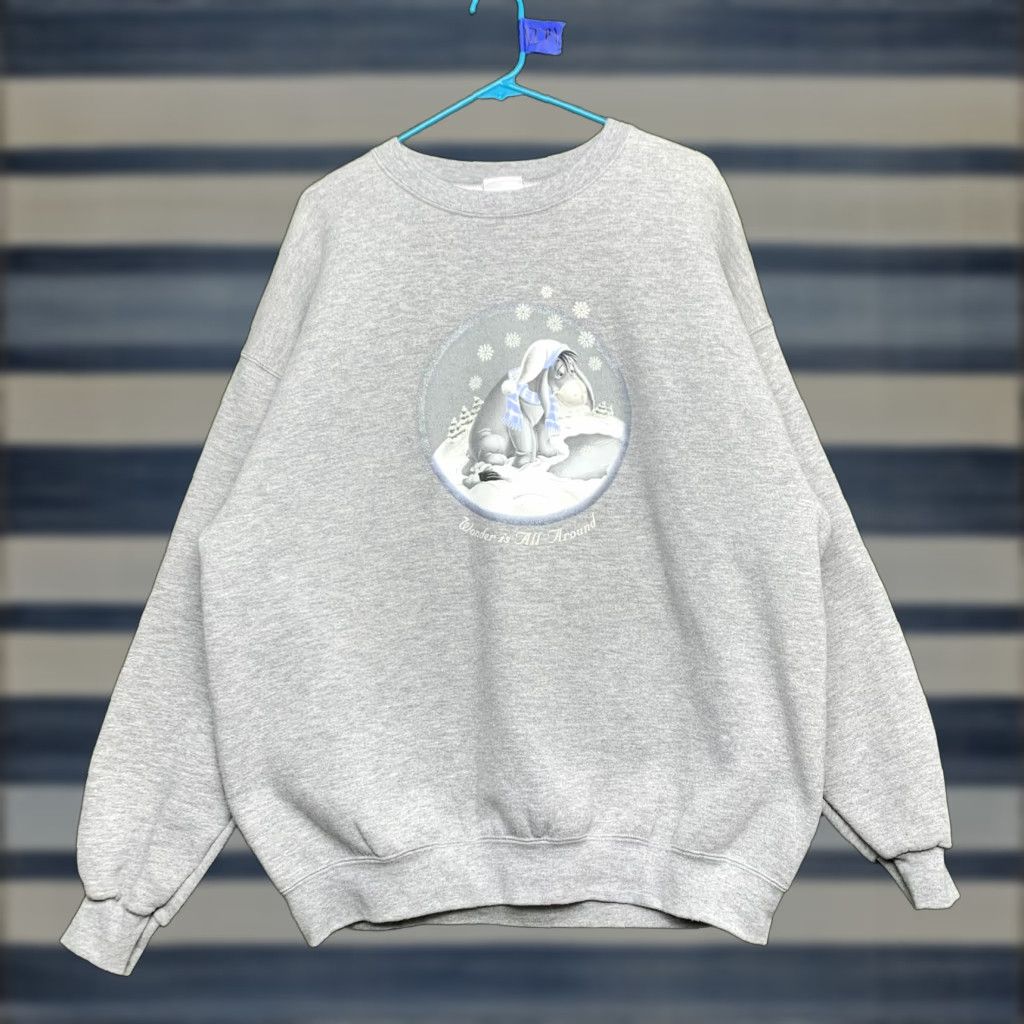 Disney Disney Sweatshirt Mens XL Gray Eeyore Winter Graphic Crewneck Pullover Fleece Size US XL / EU 56 / 4 - 1 Thumbnail