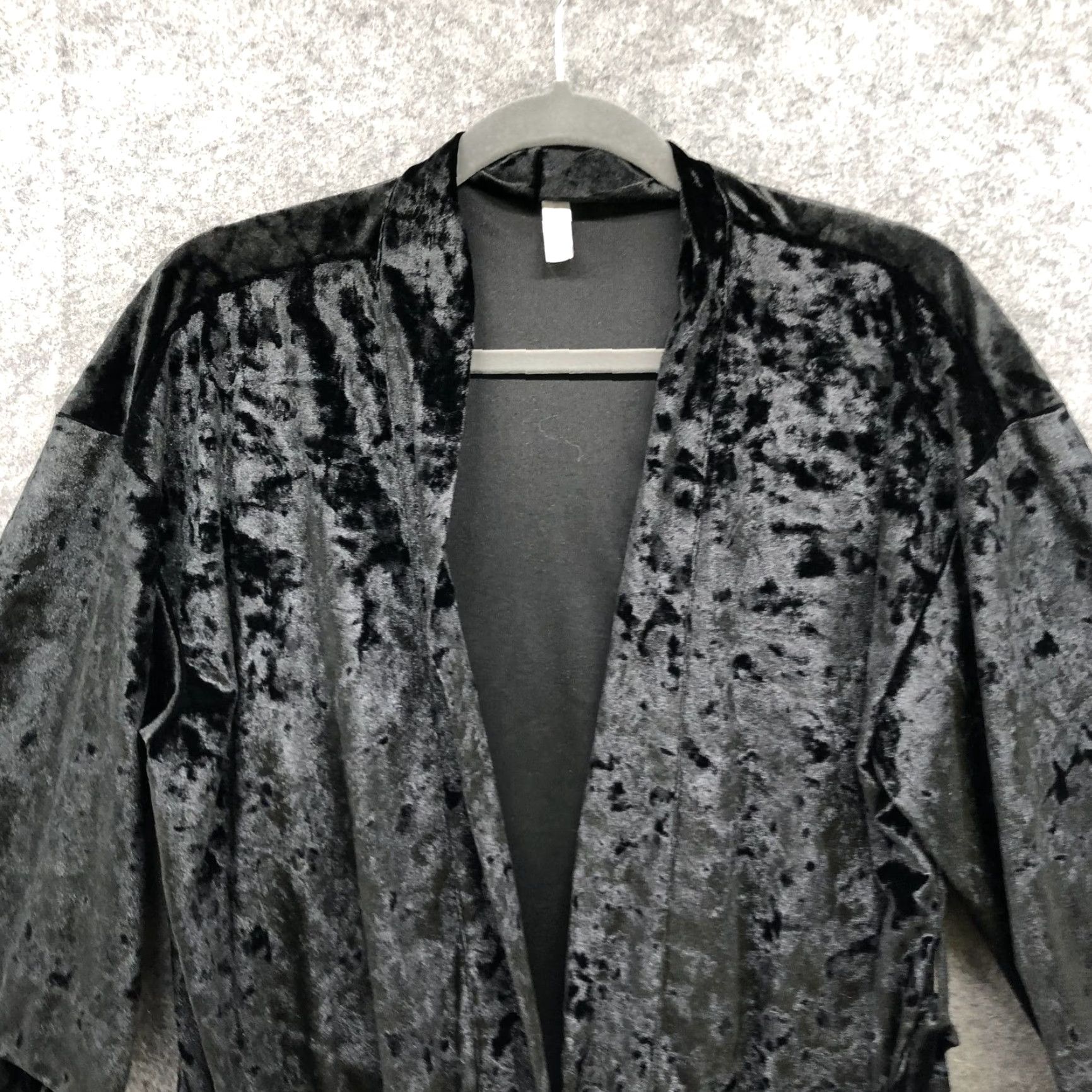 Gap Gap Velvet Robe Womens S Black Tie Waist Longline Kimono Lounge, Bag Body, 3/4 Sleeve, Polyester, Fall Winter, Robe, Regular, XS/S Size ONE SIZE - 3 Thumbnail