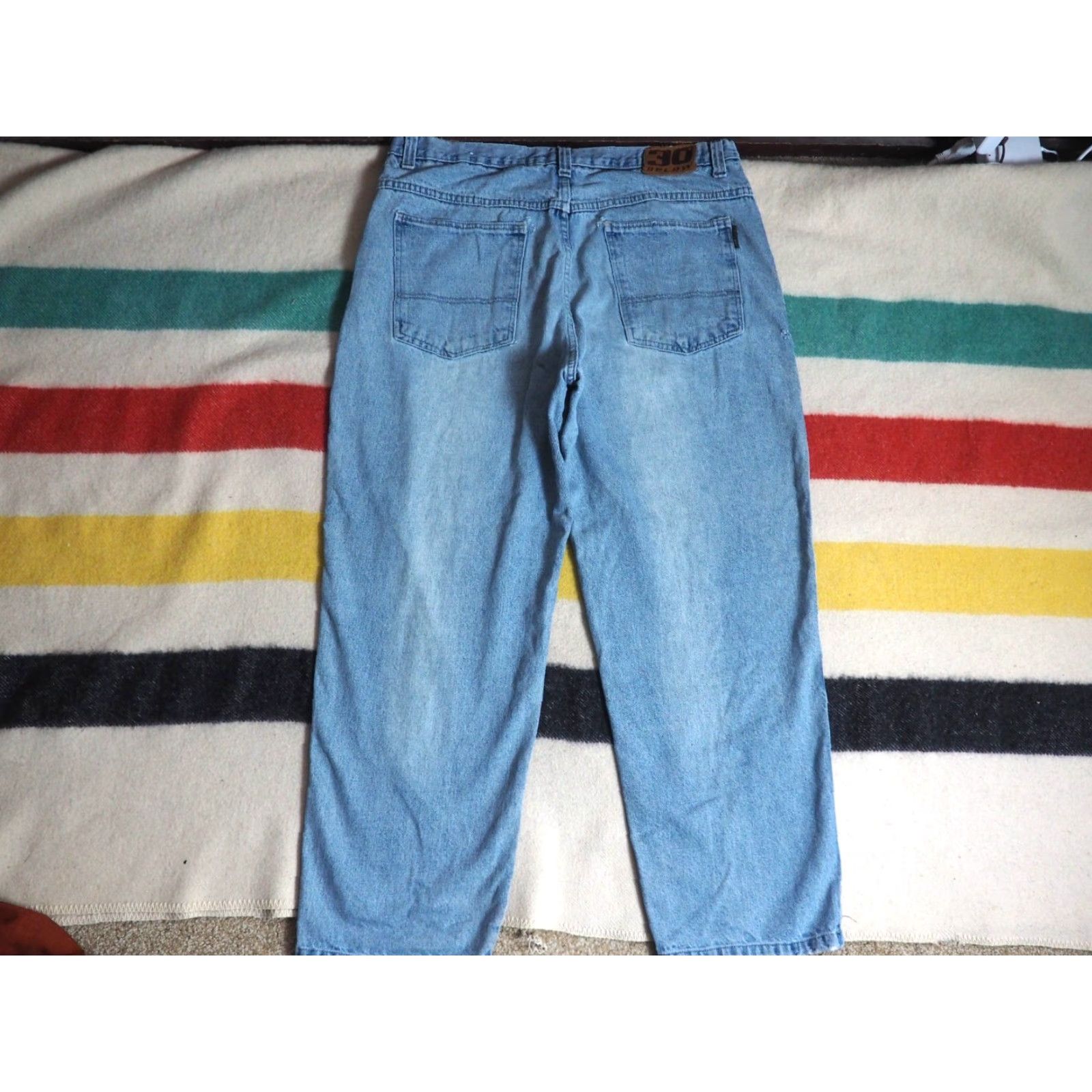 Denime VTG 90s 2000s Y2k 30 Below Denim Jeans Pants Mens Blue 40x31 Regular Inseam 31 Faded Baggy Distressed Hip Hop Vintage/Original Size US 40 / EU 56 - 2 Thumbnail