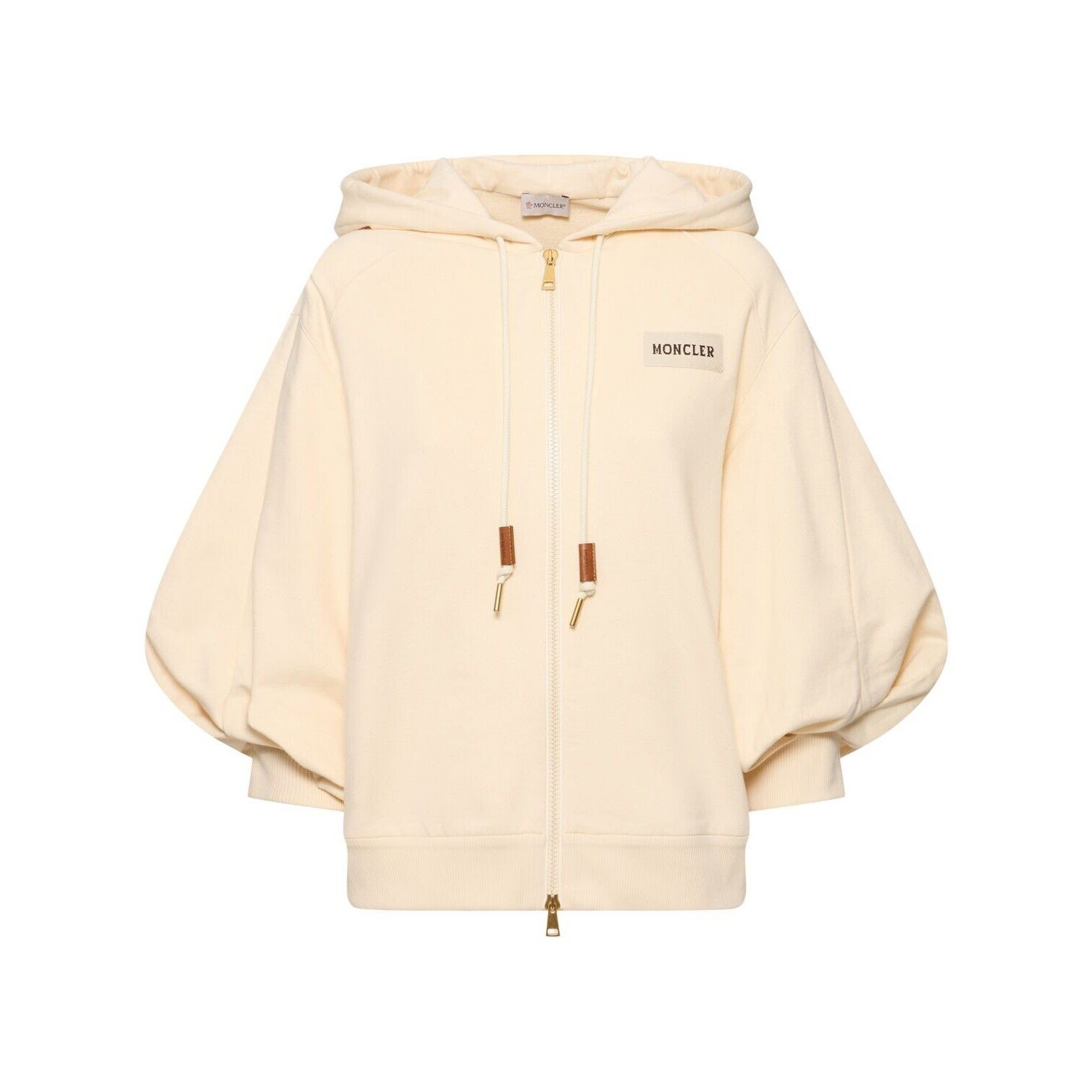 MONCLER $1130 Women's White Cotton Zip Hoodie New (Women's s