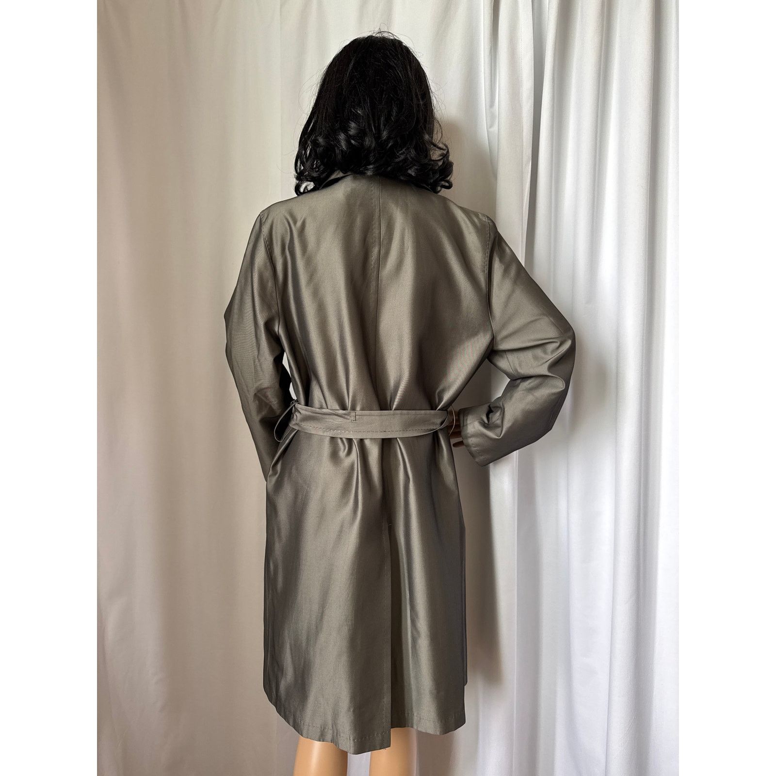 Sanyo SANYO Excellent Shimmering gray trench double breasted coat Size M / US 6-8 / IT 42-44 - 3 Thumbnail