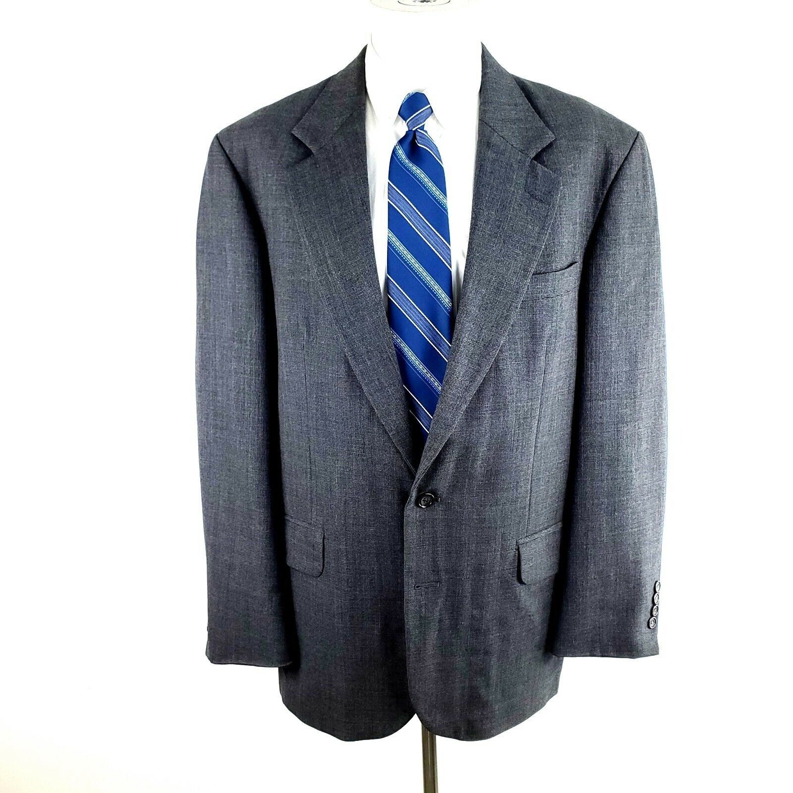 Oscar De La Renta Oscar de la Renta 42R 2 Button Nailshead Wool Gray Blazer Sp Size 42R - 3 Thumbnail