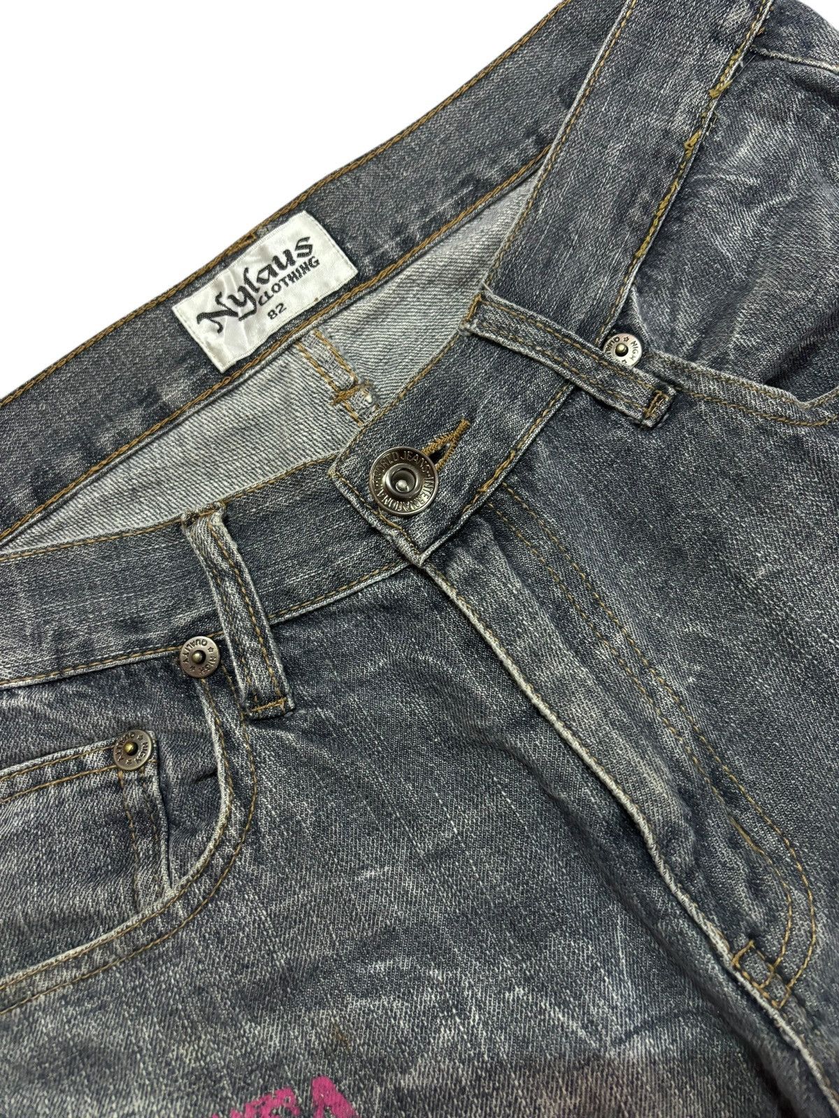 Japanese Brand Vtg Nylaus Japan Strike Faded Short Jeans Size US 30 / EU 46 - 5 Thumbnail