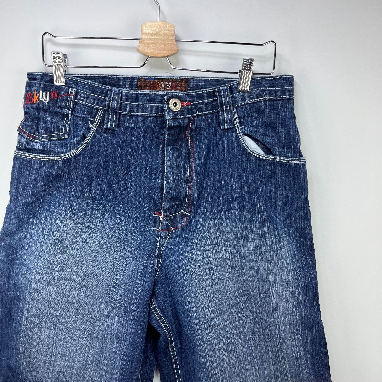 Vintage Vintage Y2K Brooklyn Express Baggy Shorts 34 BRKLYN Jorts Size US 34 / EU 50 - 6 Thumbnail