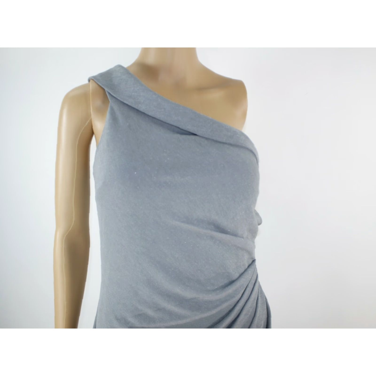 Vintage Fazadess Womens One Shoulder Ruched Maxi Dress Gray Large L NWT Party Dress Evening Size Dress Maxi Night Size L / US 10 / IT 46 - 2 Thumbnail