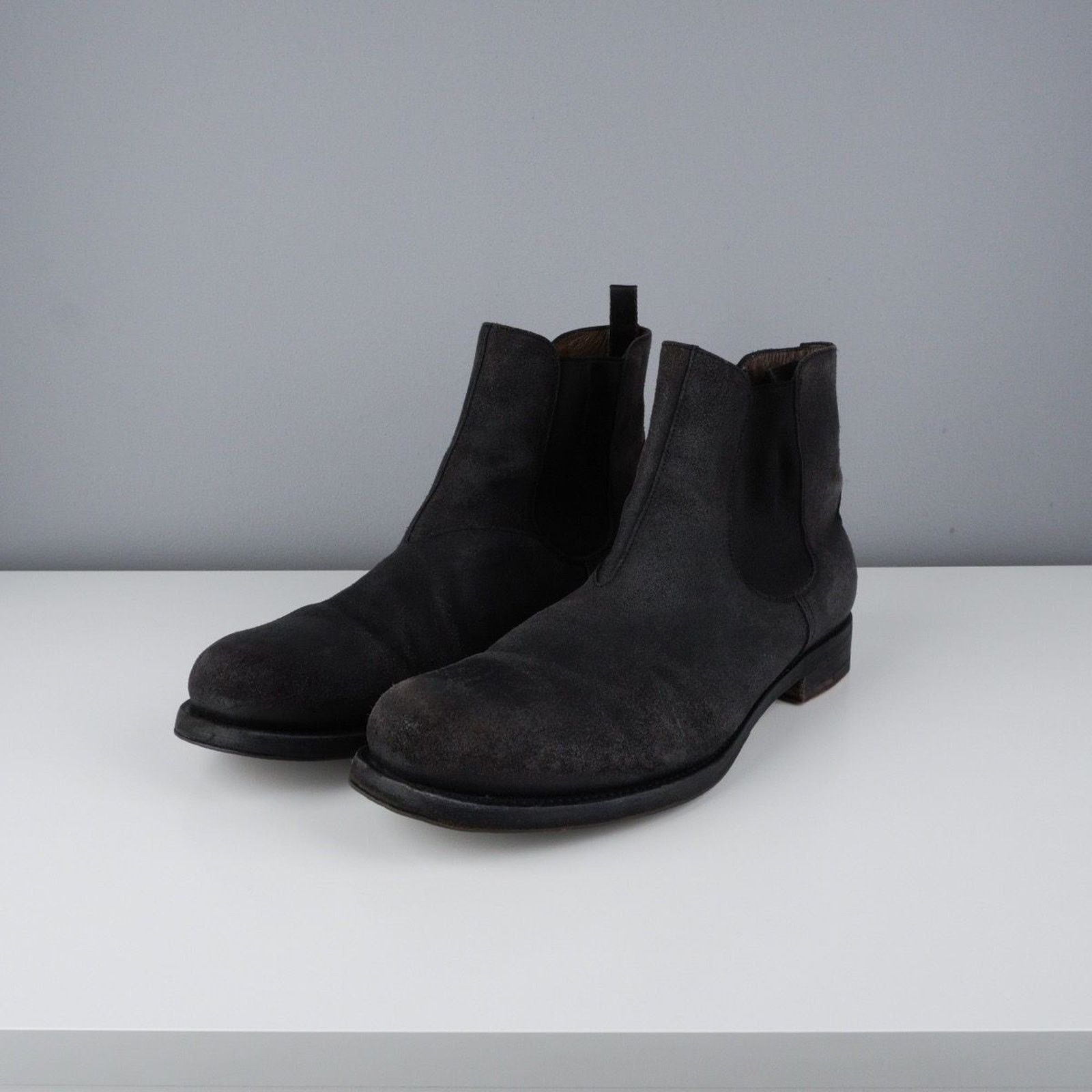 Jil Sander Jil sander black waxed leather vintage boots Size US 10 / EU 43 - 1 Thumbnail