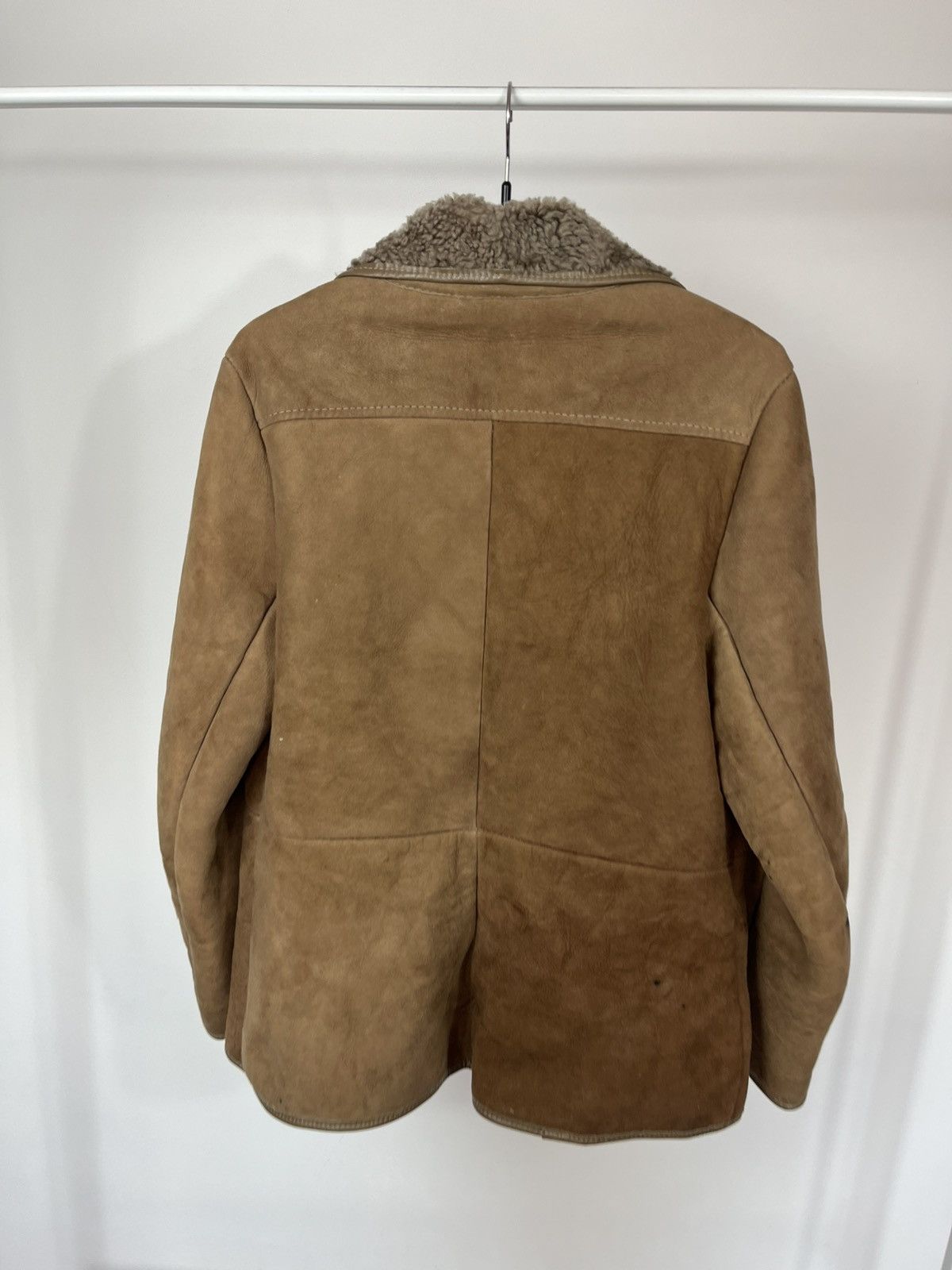 Other Vintage Shearling Sheepskin Coat Brown Real Fur Jacket UK Size M / US 6-8 / IT 42-44 - 15 Thumbnail